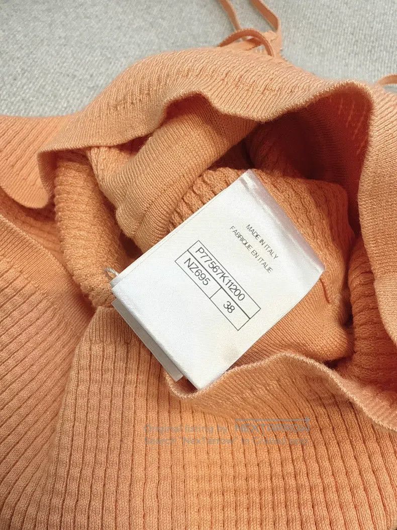 Other Chanel 24A orange waffle bow drawstring suspender Size XS / US 0-2 / IT 36-38 - 5 Thumbnail