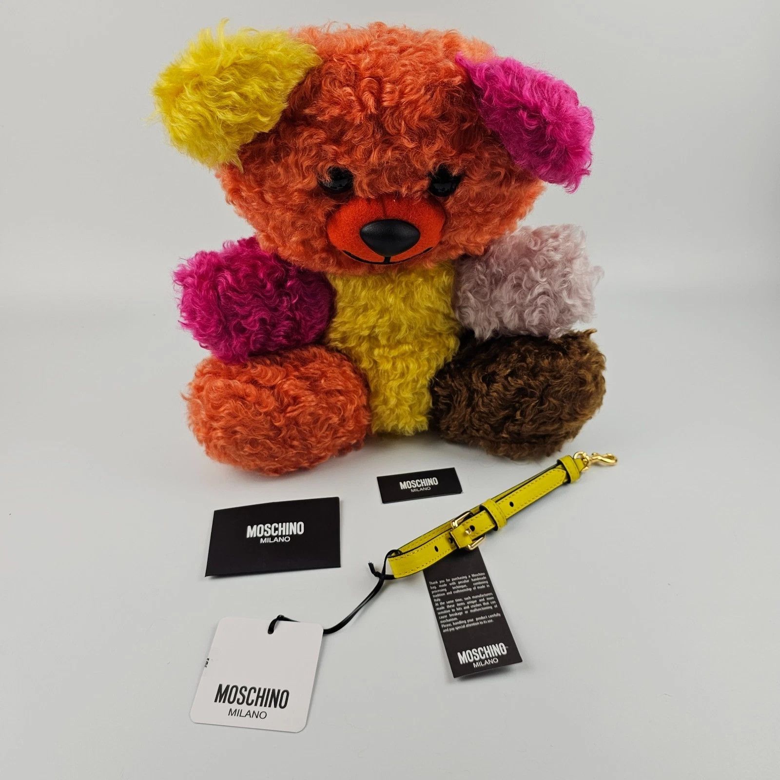 Moschino MOSCHINO Bear Multicolor Wool Clutch New & Authentic Size ONE SIZE - 8 Thumbnail