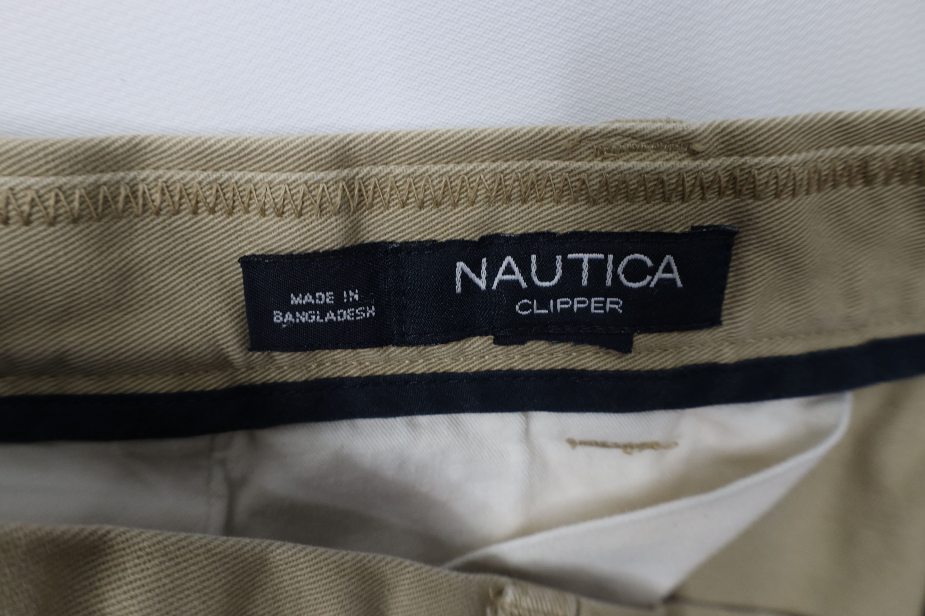 Nautica × Vintage Vintage 90s Y2K Nautica Wide Leg Chino Pants Beige Cotton Size US 36 / EU 52 - 10 Thumbnail