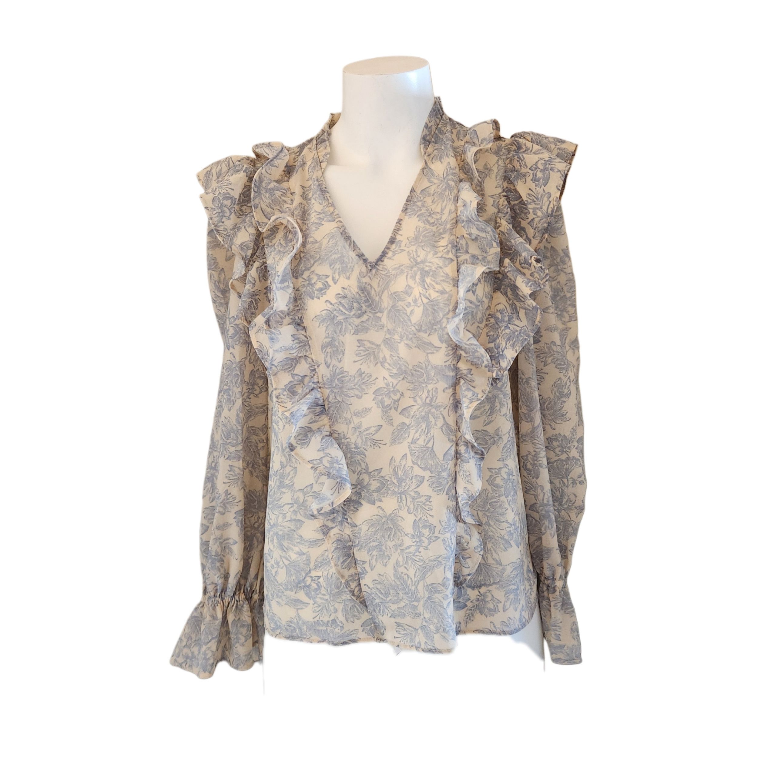 Express Express wom floral Victorian ruffle long sleeve NWT blouse Size S / US 4 / IT 40 - 1 Thumbnail