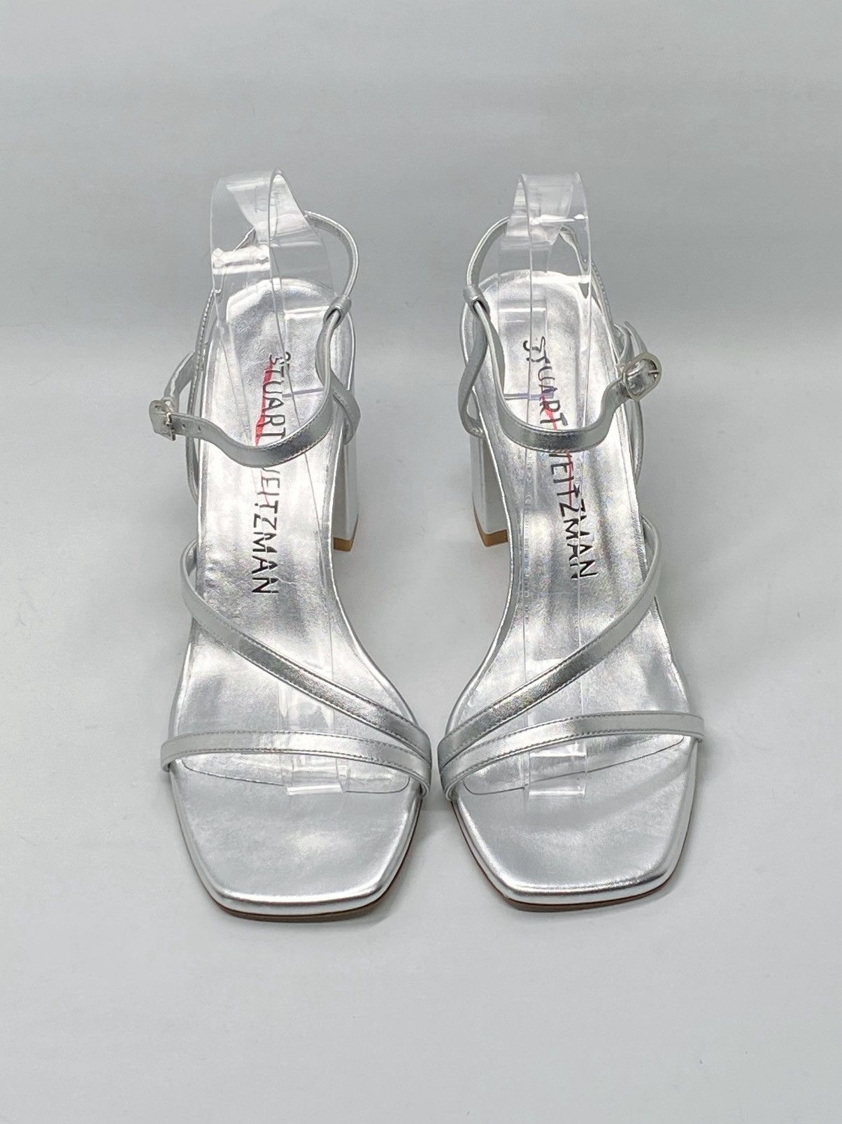 Stuart Weitzman Stuart Weitzman Metallic Leather Block-Heel Sandals size 9 Size US 9 / IT 39 - 3 Thumbnail