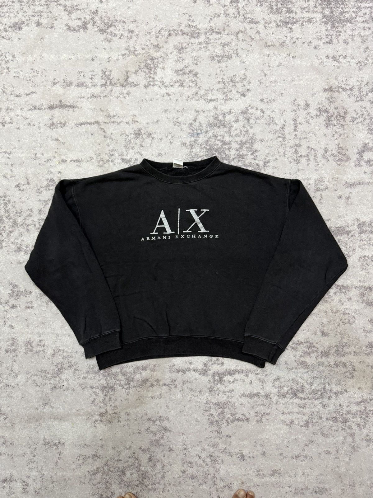 Armani Exchange Armani Exchange Biglogo Cropped Sweatshirt Size L / US 10 / IT 46 - 3 Thumbnail
