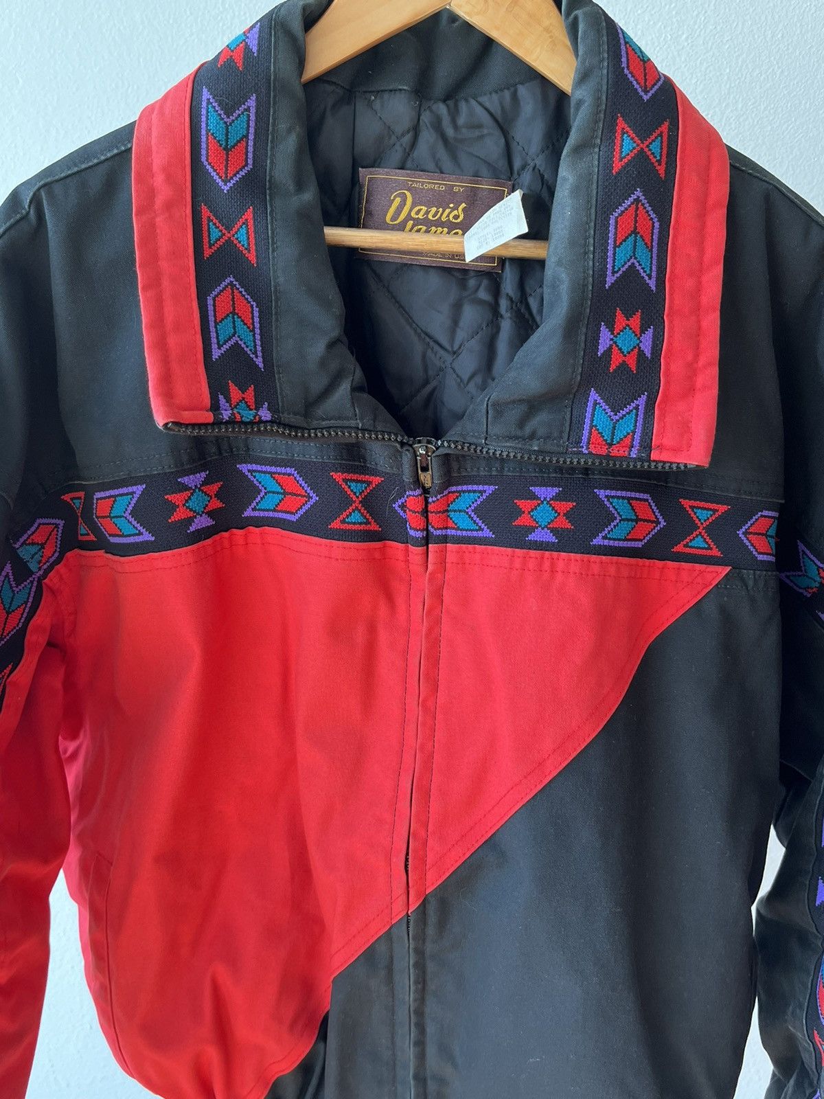 Vintage Vintage 90s David James Jacket Black Western Aztec Size US L / EU 52-54 / 3 - 12 Thumbnail