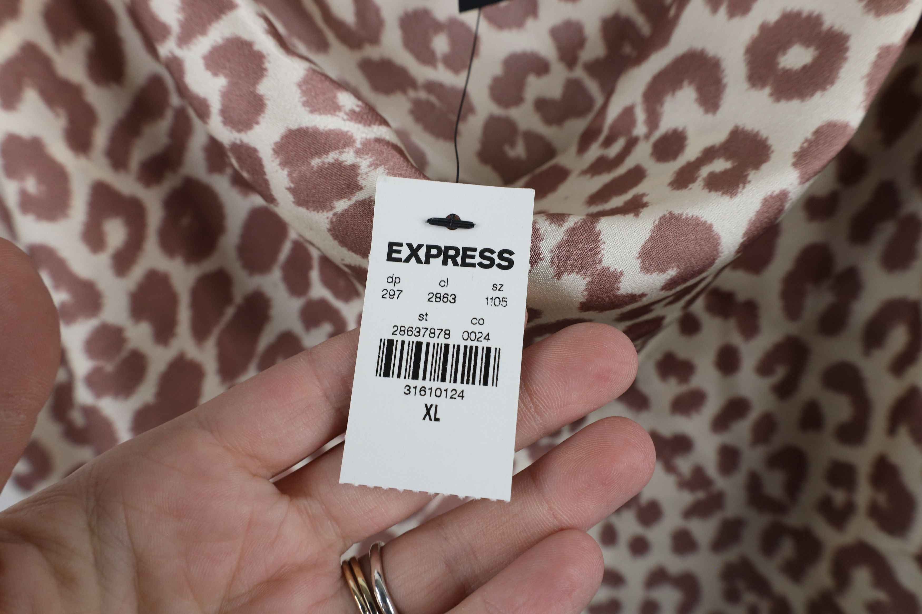 Express × Vintage New Express Satin Polyester Leopard Cami Tank Top T-Shirt Size XL / US 12-14 / IT 48-50 - 5 Thumbnail