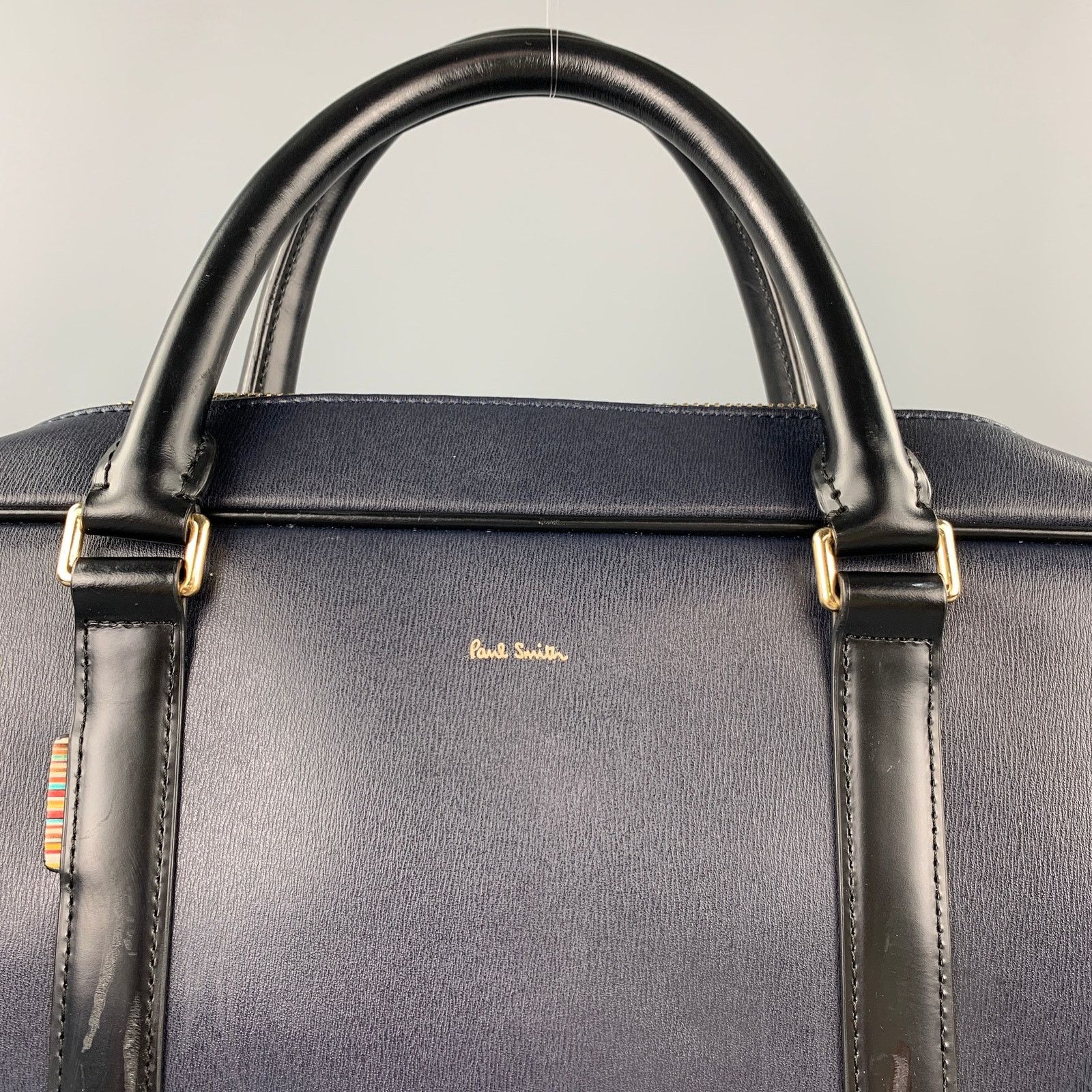 Paul Smith PAUL SMITH Navy & Black Leather Shoulder Strap Briefcase Bag Size ONE SIZE - 2 Thumbnail