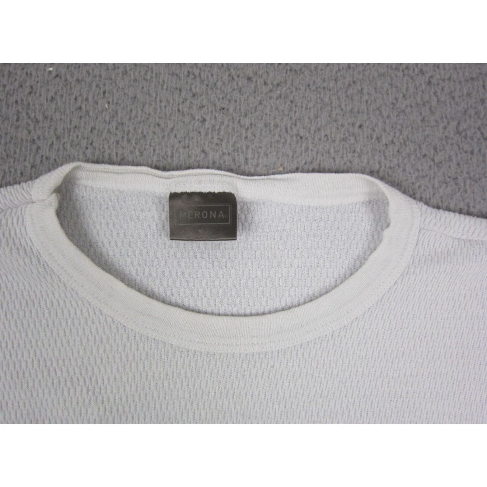 Merona VINTAGE Merona Shirt Mens M Creme Waffle Knit Thermal Long Sleeve Crewneck Size US M / EU 48-50 / 2 - 2 Thumbnail