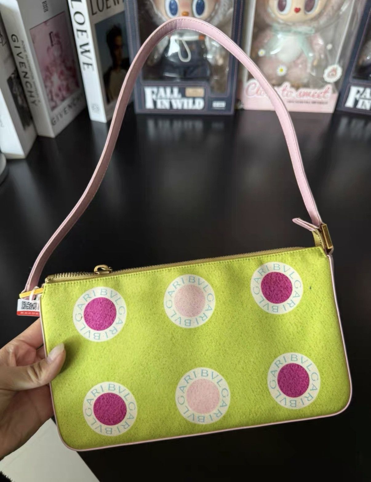 Bvlgari Bvlgari Vintage Pink & Green Six-Tube Underarm J36 Size ONE SIZE - 1 Thumbnail