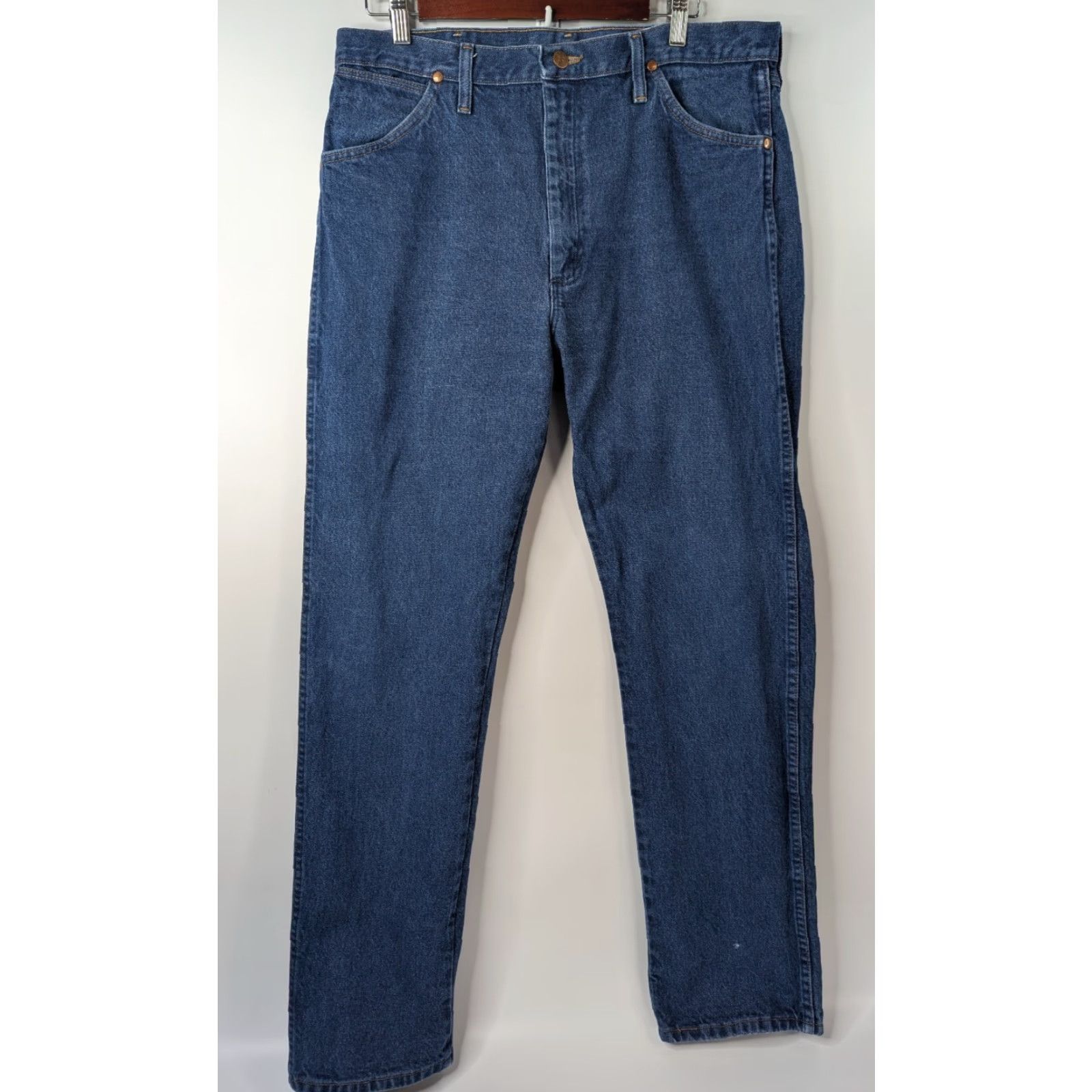 Wrangler Wrangler Jeans Men 36x34 Med Wash Blue Denim Western Cowboy Cut Rodeo 13AWZPW Size US 36 / EU 52 - 3 Thumbnail