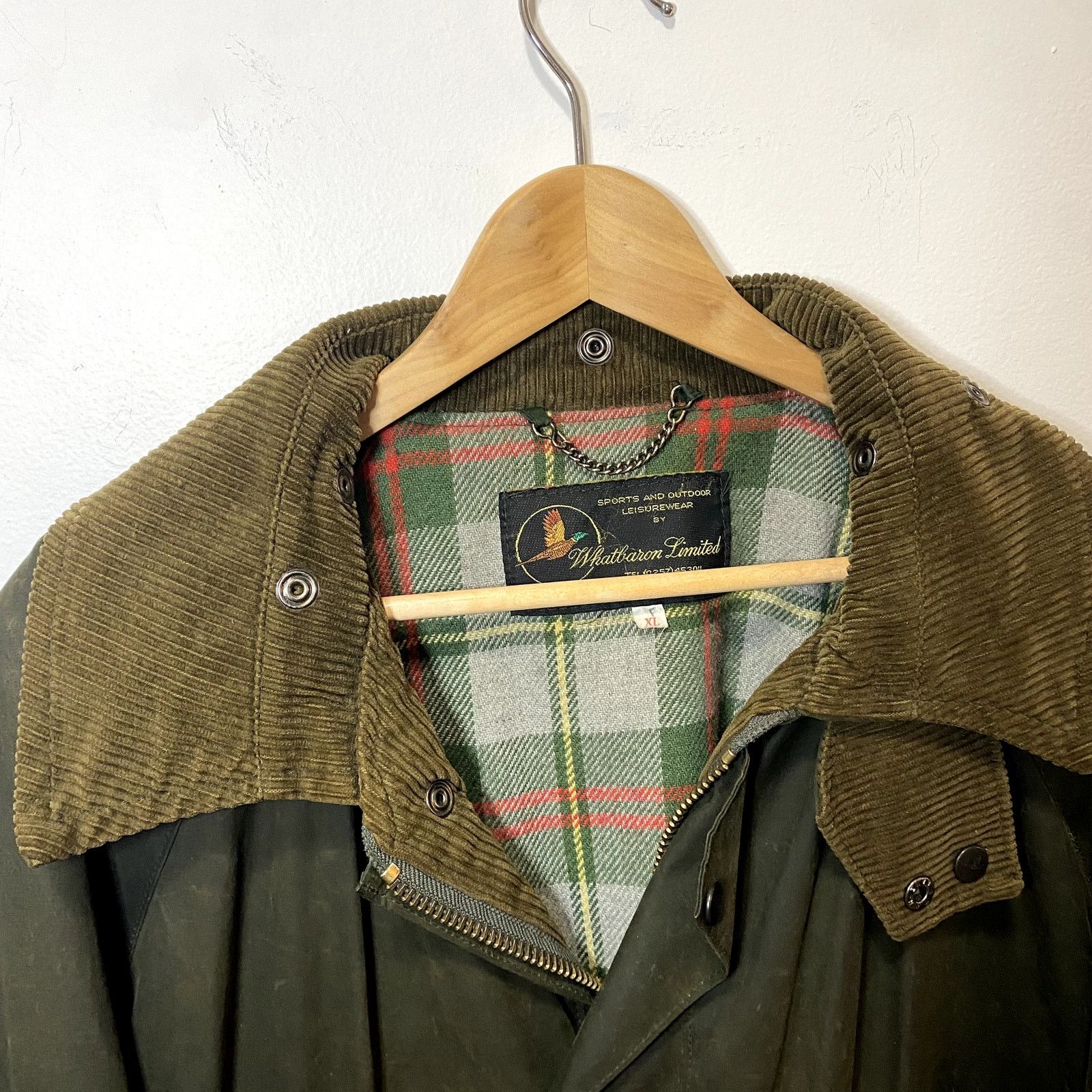 Vintage Vintage Wax Jacket Olive Green Flannel Lined Coat Size US XL / EU 56 / 4 - 3 Thumbnail