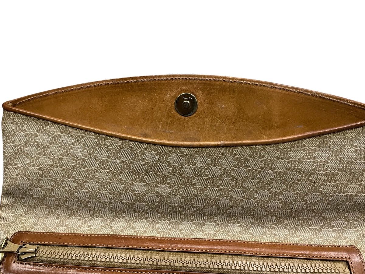 Celine Vintage Celine Macadam Flap Clutch - Beige Monogram Canvas Size ONE SIZE - 3 Thumbnail