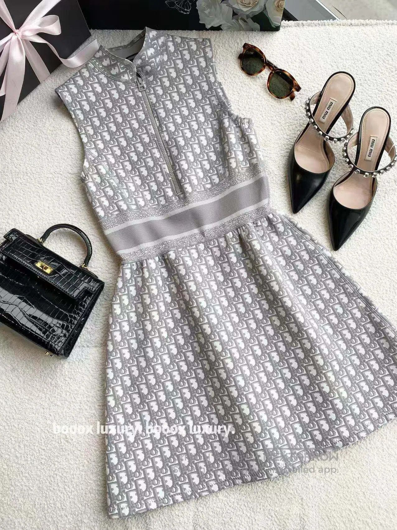 Dior Dior Presbyopia logo high-neck sleeveless waist dress| Size 4XL / US 24-26 - 1 Thumbnail
