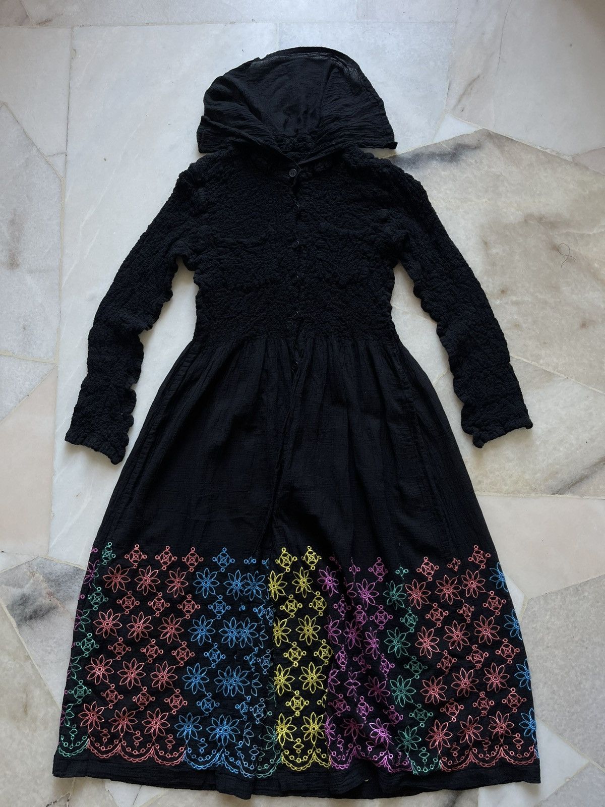 Issey Miyake Issey Miyake Mee Dress Flower Embroidered Size S / US 4 / IT 40 - 1 Thumbnail