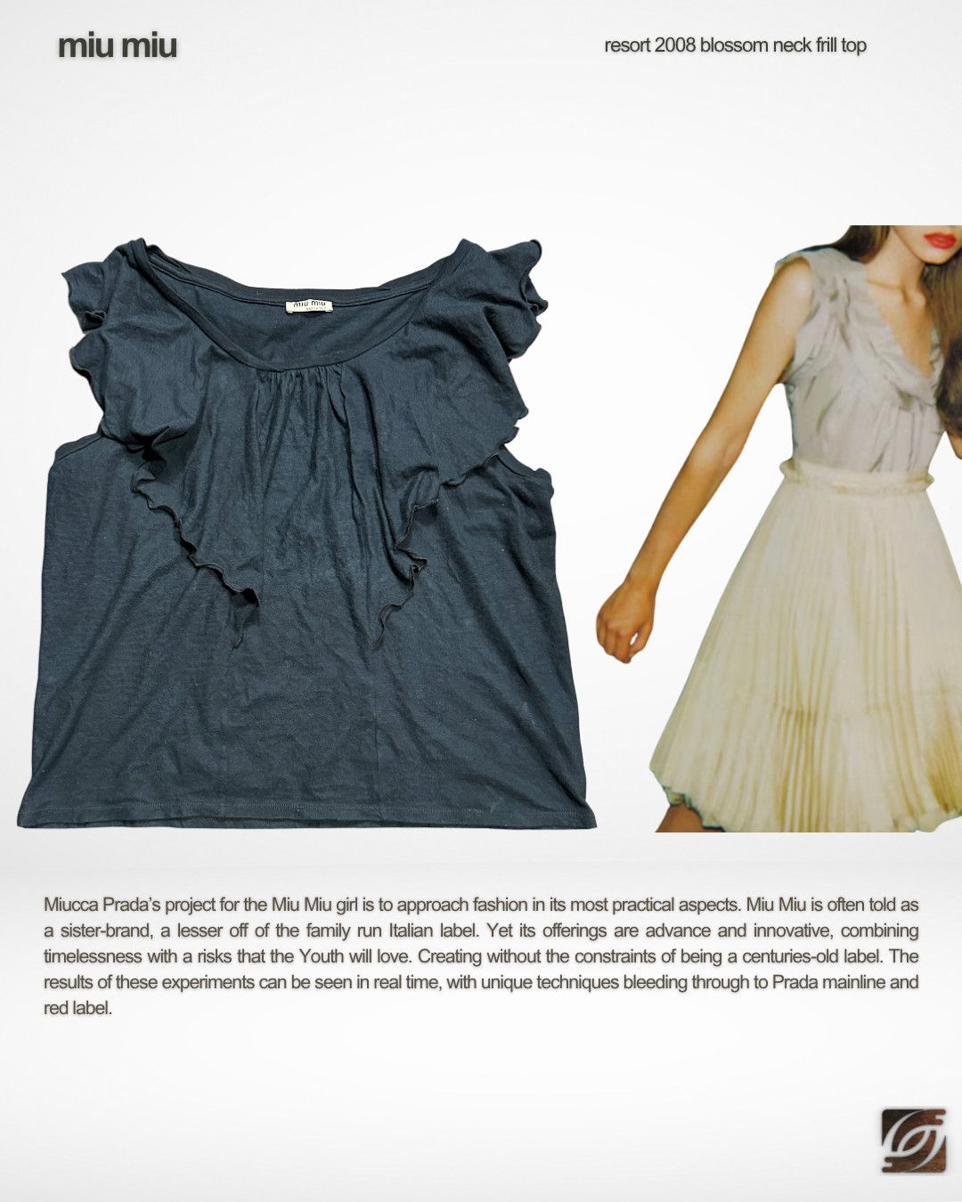 Miu Miu Resort 2008 Blossom Neck Frill Top Size S / US 4 / IT 40 - 1 Thumbnail