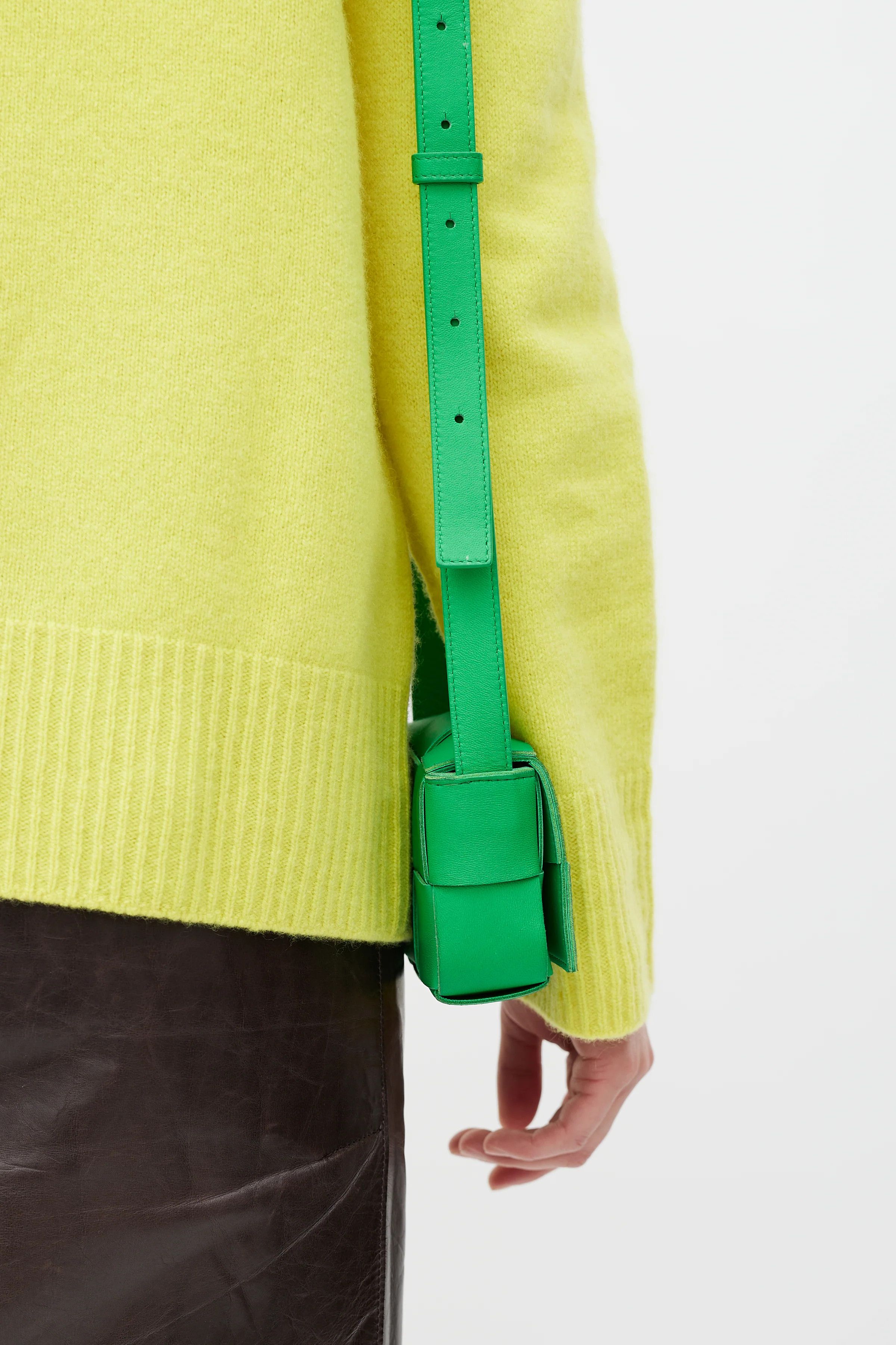 Bottega Veneta BOTTEGA VENETA Candy Cassette green intrecciato leather bag Size ONE SIZE - 2 Thumbnail