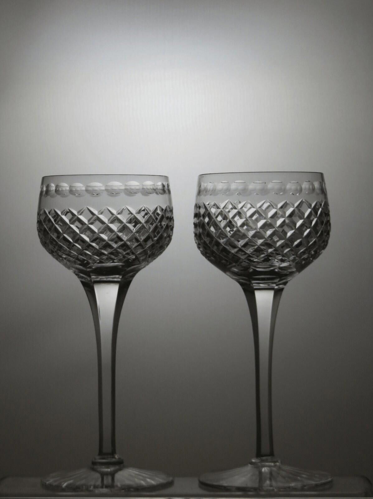 Starter Stuart Crystal Hardwicke Cut Set Of 2 Wine Hock Glasses 7" Size ONE SIZE - 1 Thumbnail