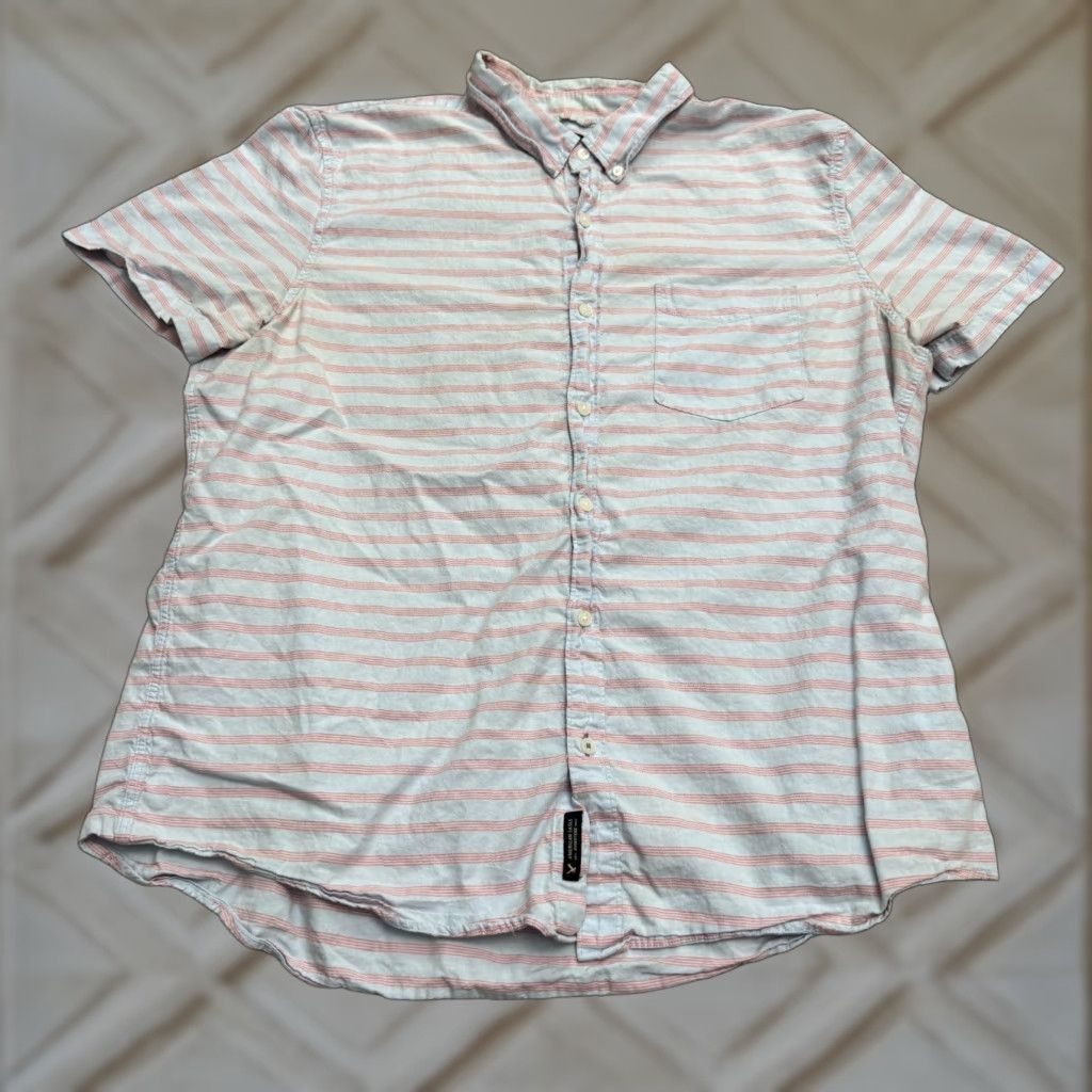 American Eagle Outfitters American Eagle Outfitters Shirt Mens XXL Multicolor Striped Cotton Size US XXL / EU 58 / 5 - 1 Thumbnail