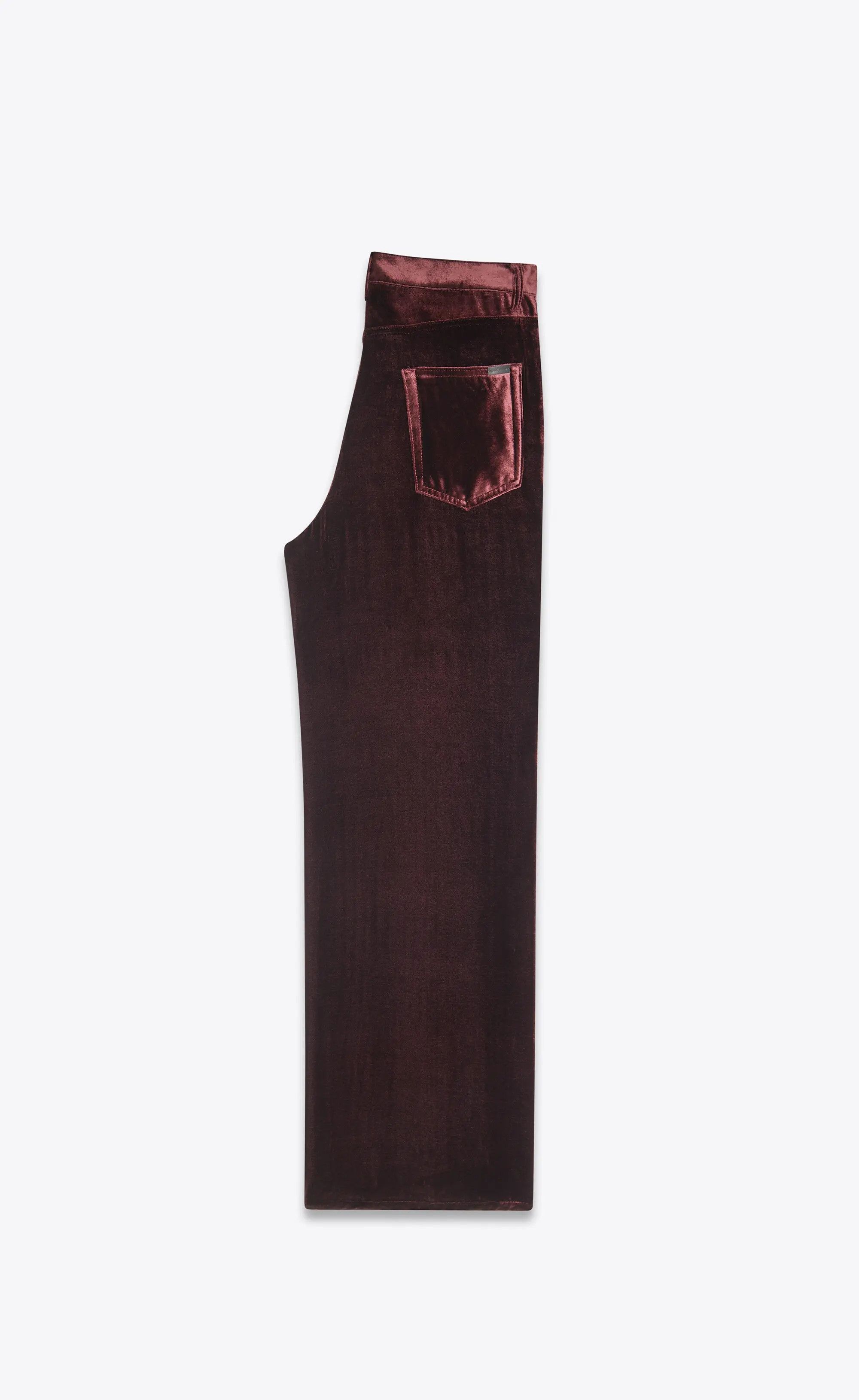Saint Laurent Paris o1bcso1str0226 Wide Leg Pants in Velvet in Burgundy Size US 30 / EU 46 - 2 Thumbnail
