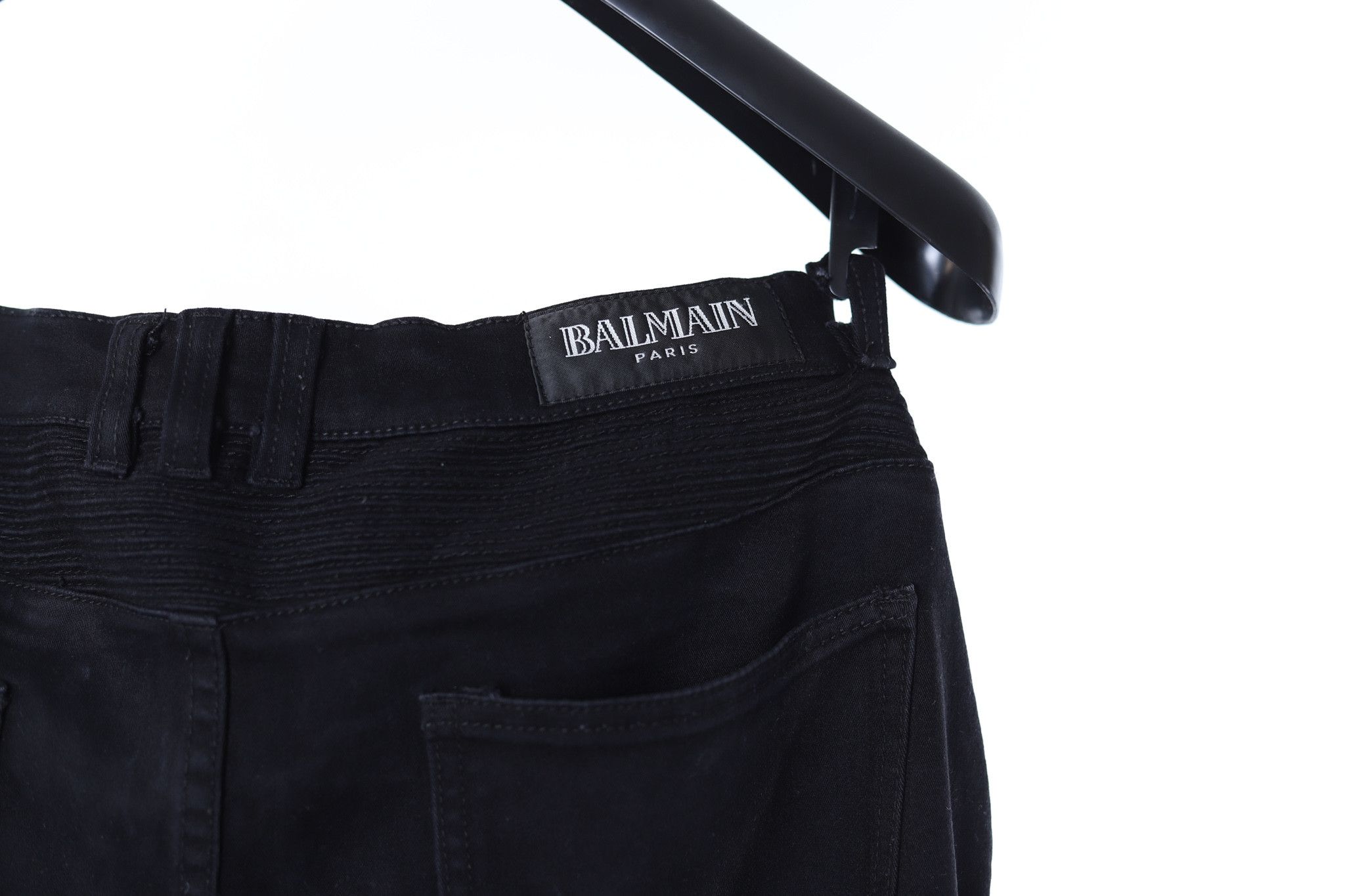 Balmain BALMAIN JEANS BIKER BLACK LOGO PANTS 137 Size US 36 / EU 52 - 7 Thumbnail