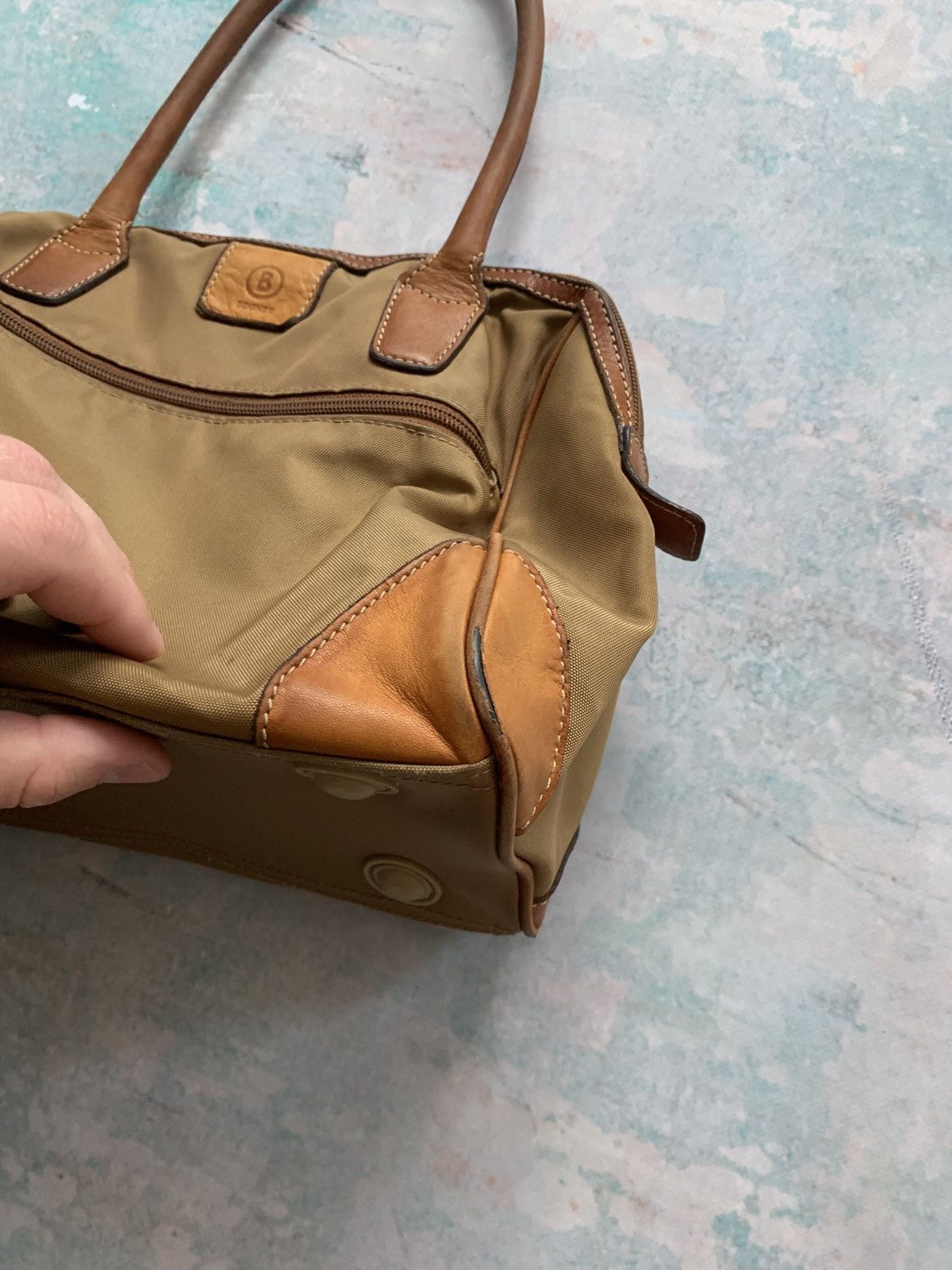 Bogner Vintage Bogner Shoulder Bag Womens Brown Canvas Leather Trim Size ONE SIZE - 16 Thumbnail