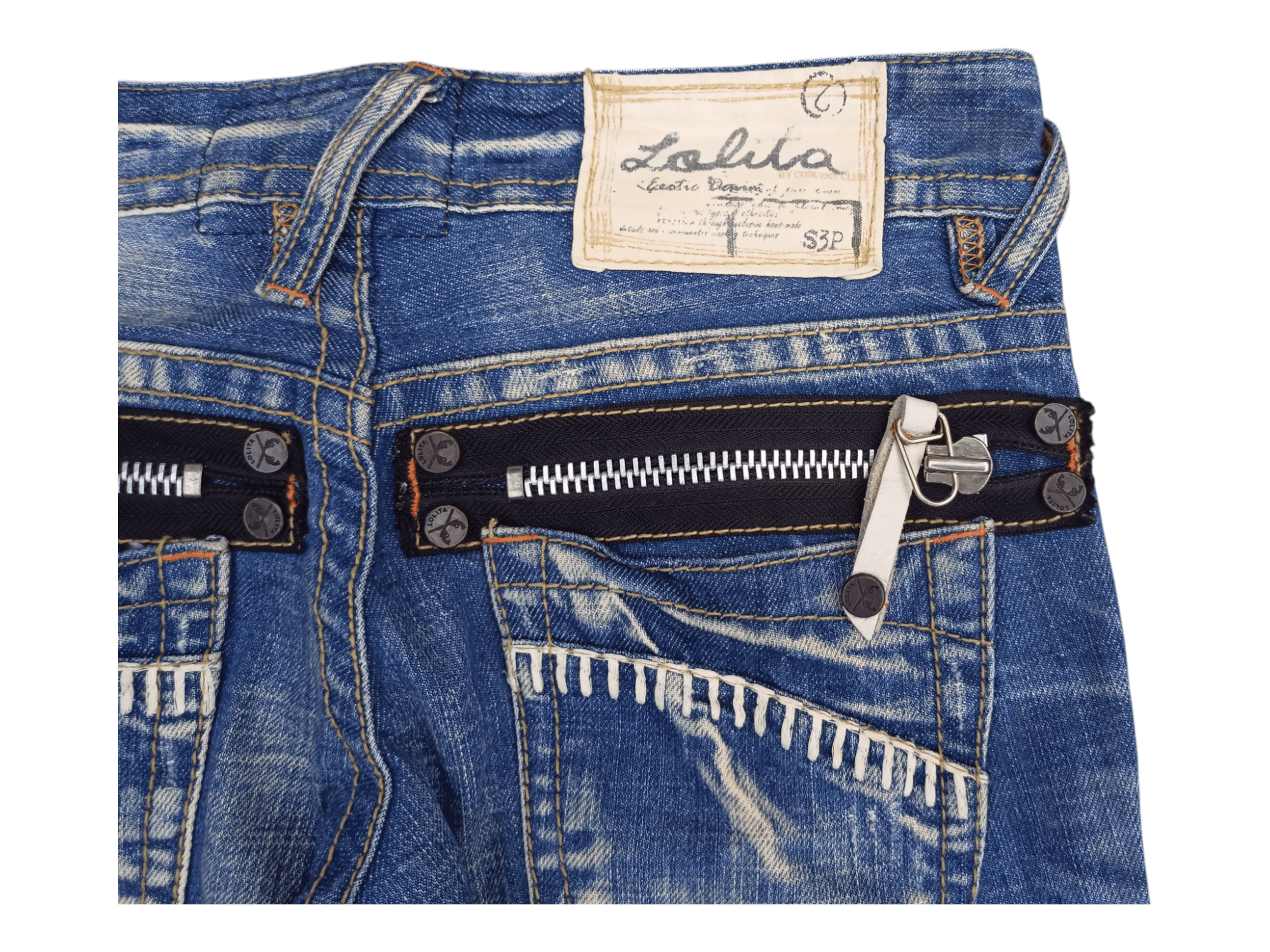 Japanese Brand LOLITA Zipper Back Pocket Low Rise Flare Jeans Size US 26 / EU 42 - 12 Thumbnail
