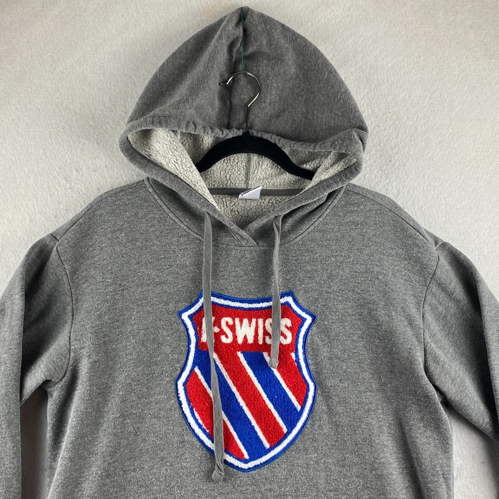 Vintage K Swiss Hoodie Mens M Gray Pullover Hooded Fleece Embroidered Drawstring Logo Size US M / EU 48-50 / 2 - 2 Thumbnail
