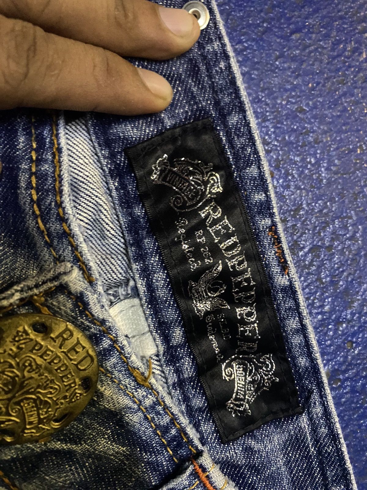 Hysteric Glamour × Japanese Brand Japan 🇯🇵 Redpepper patchwork painted Size US 32 / EU 48 - 8 Thumbnail