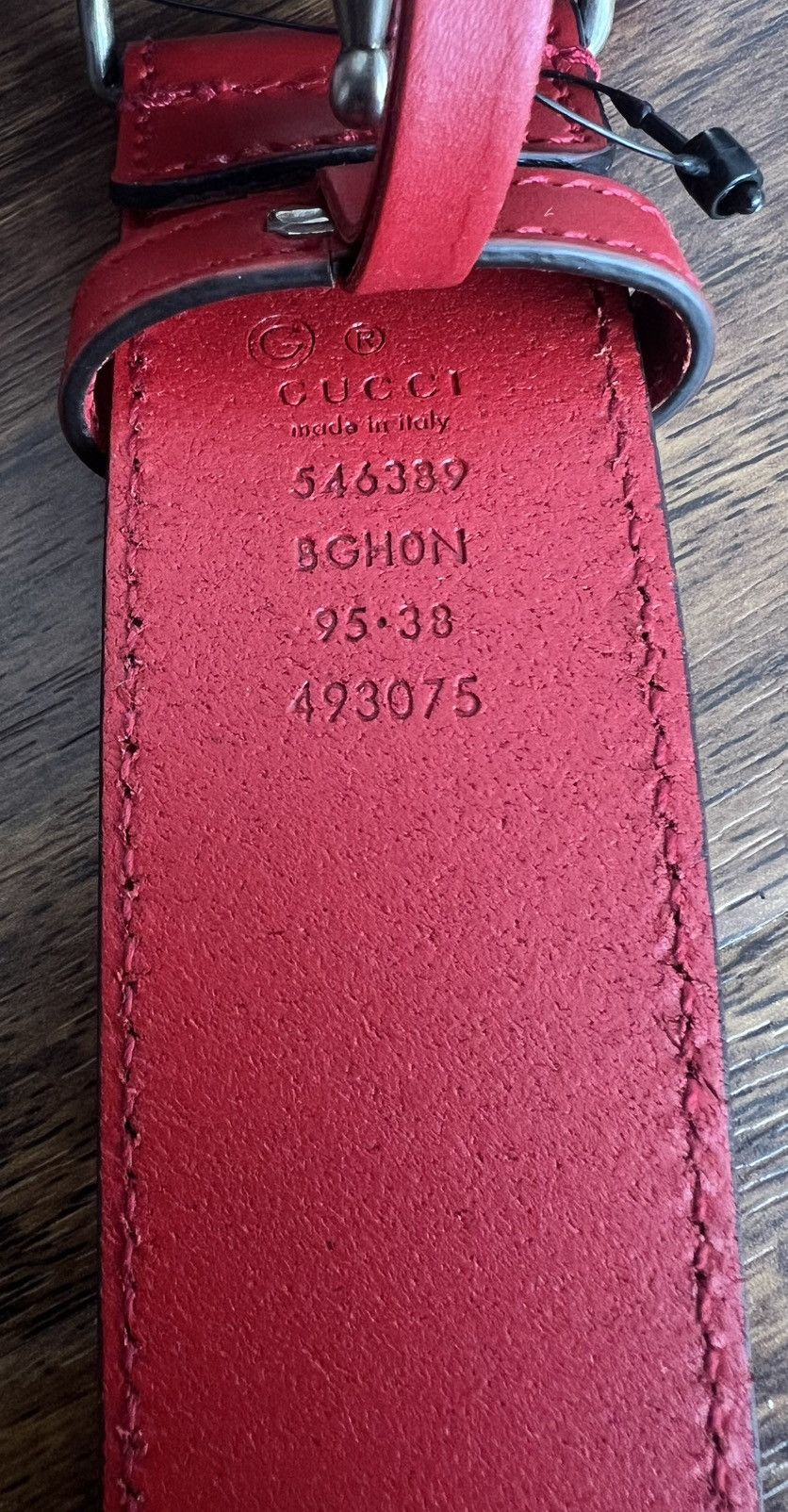 Gucci Red Gucci Belt Size 38 - 2 Thumbnail