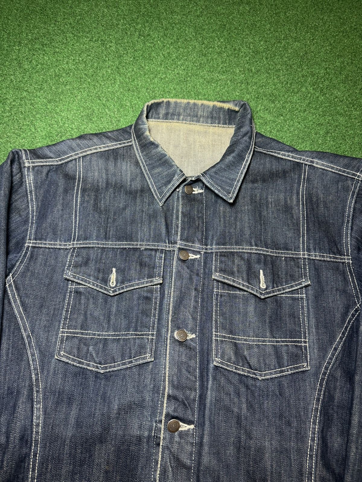 Vintage Denim Jacket XXL Baggy Hip Hop 90s Y2K Dark Wash Jean Jacket Size US XXL / EU 58 / 5 - 2 Thumbnail