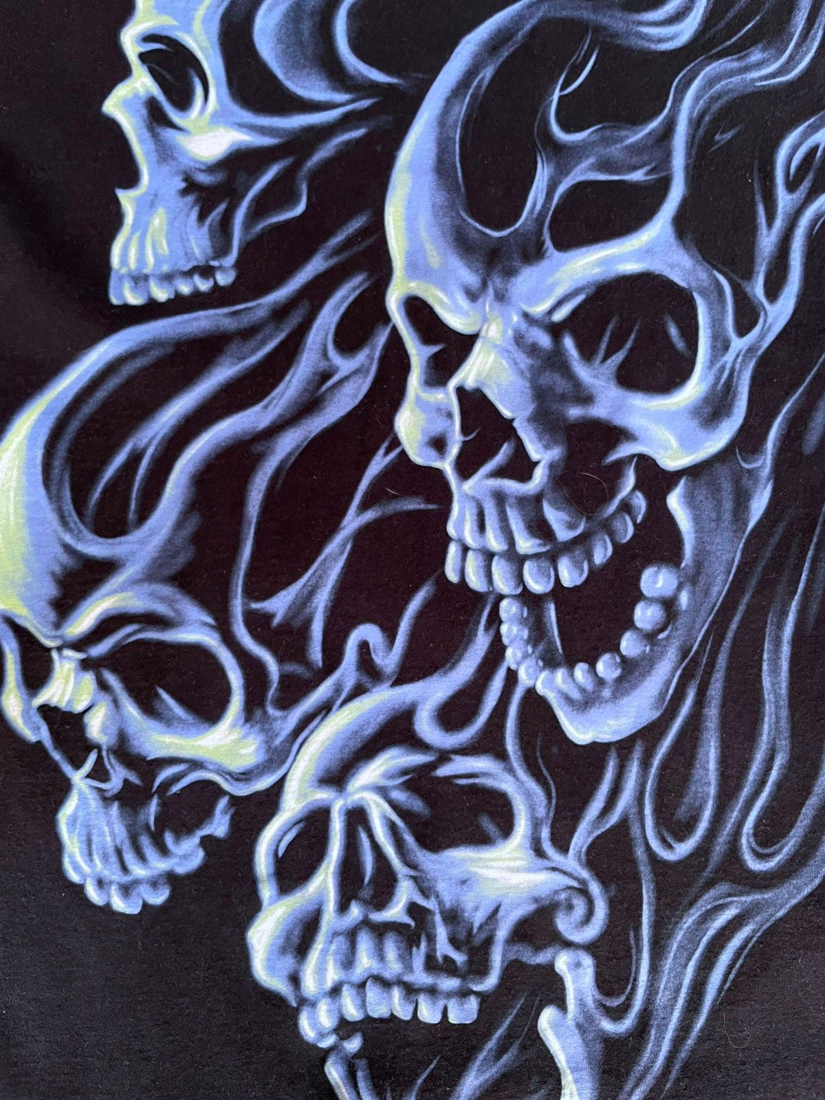 Affliction × Vintage Vintage Y2K Baggy Skull Pile Flame Cyber Goth Grunge Tee Size US XL / EU 56 / 4 - 3 Thumbnail