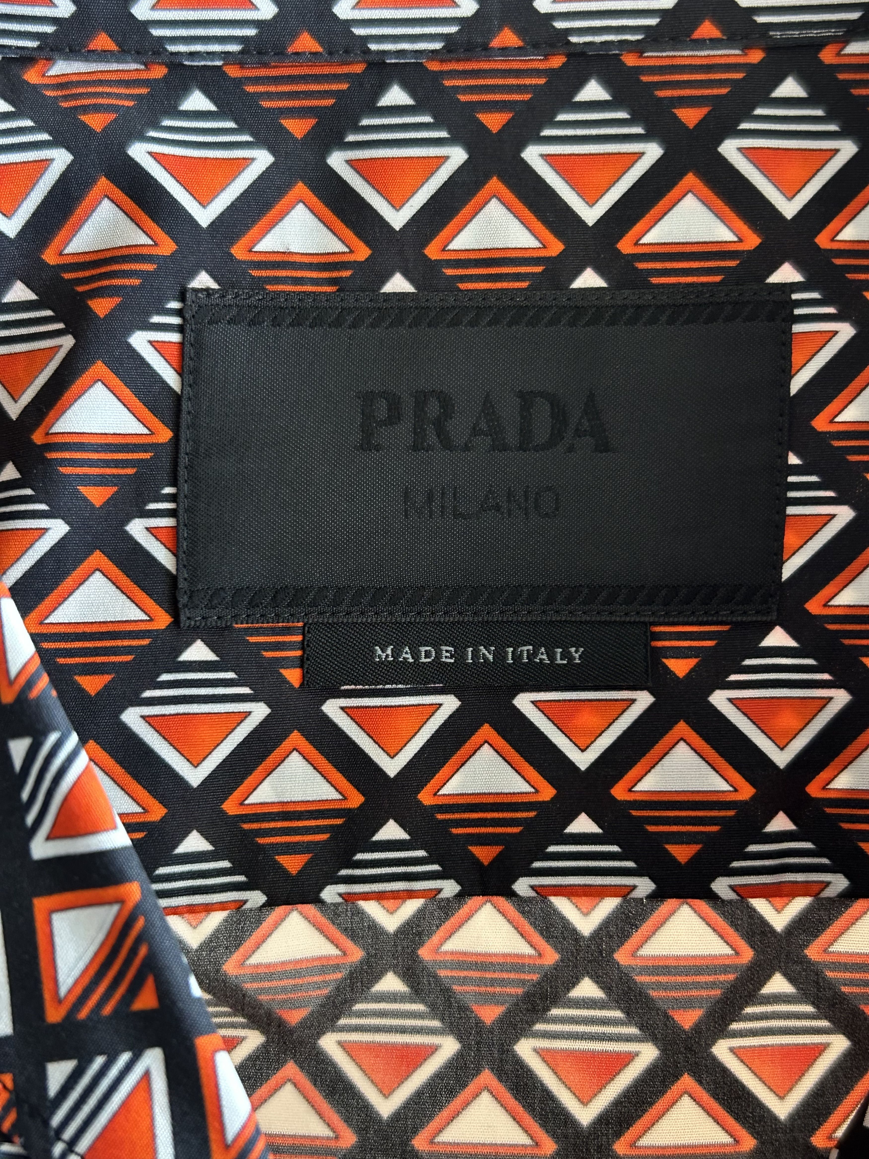 Prada Prada Multicolor Allover Logo Button Up Shirt Size US XXL / EU 58 / 5 - 3 Thumbnail