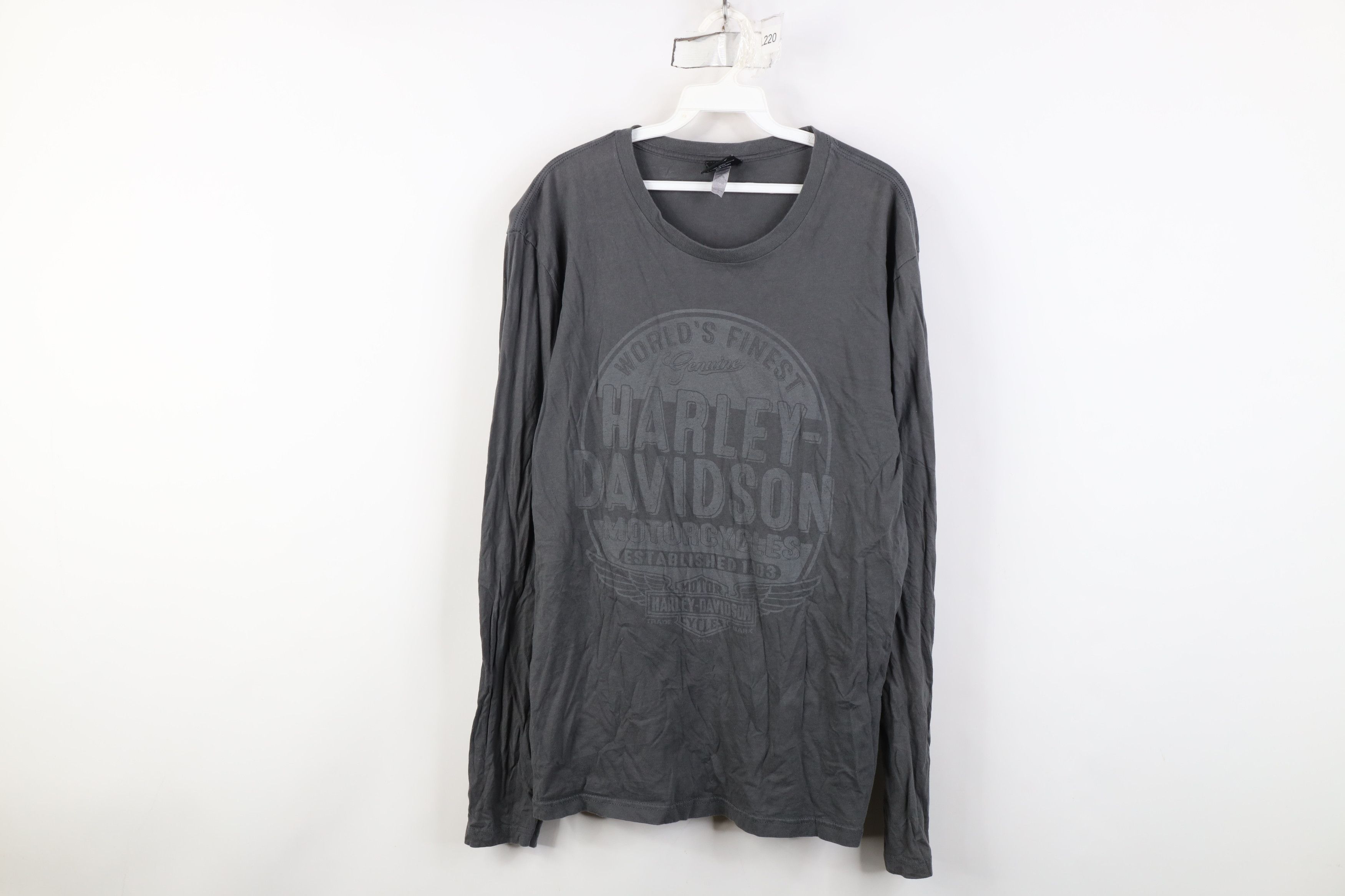 Harley Davidson Y2K Harley Davidson Spell Out Wings Long Sleeve T-Shirt Gray Size US L / EU 52-54 / 3 - 1 Thumbnail