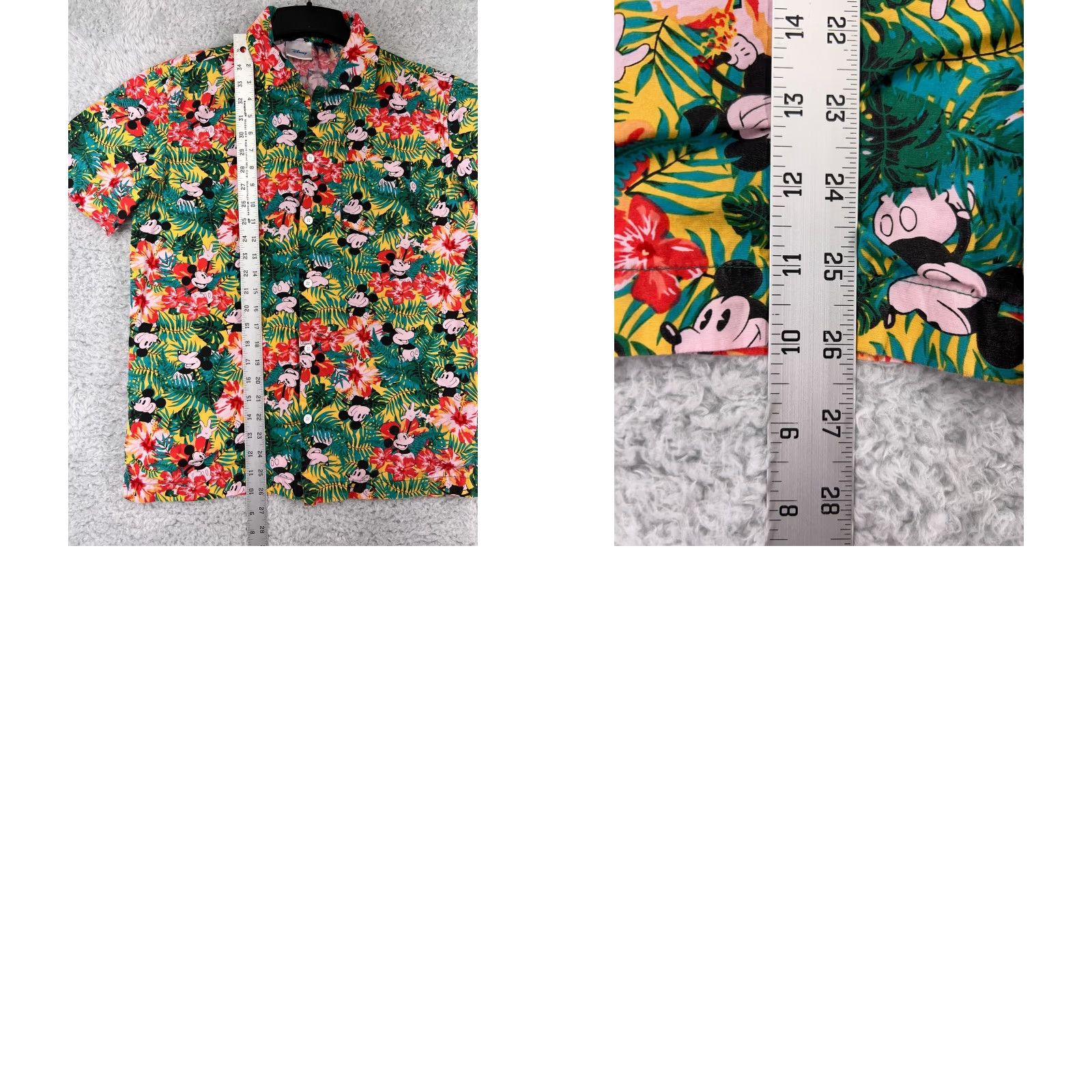 Disney Disney Mens Hawaiian Shirt Short Sleeve 1920s Aloha Resort Floral Cotton Green Red Small Size US S / EU 44-46 / 1 - 9 Thumbnail