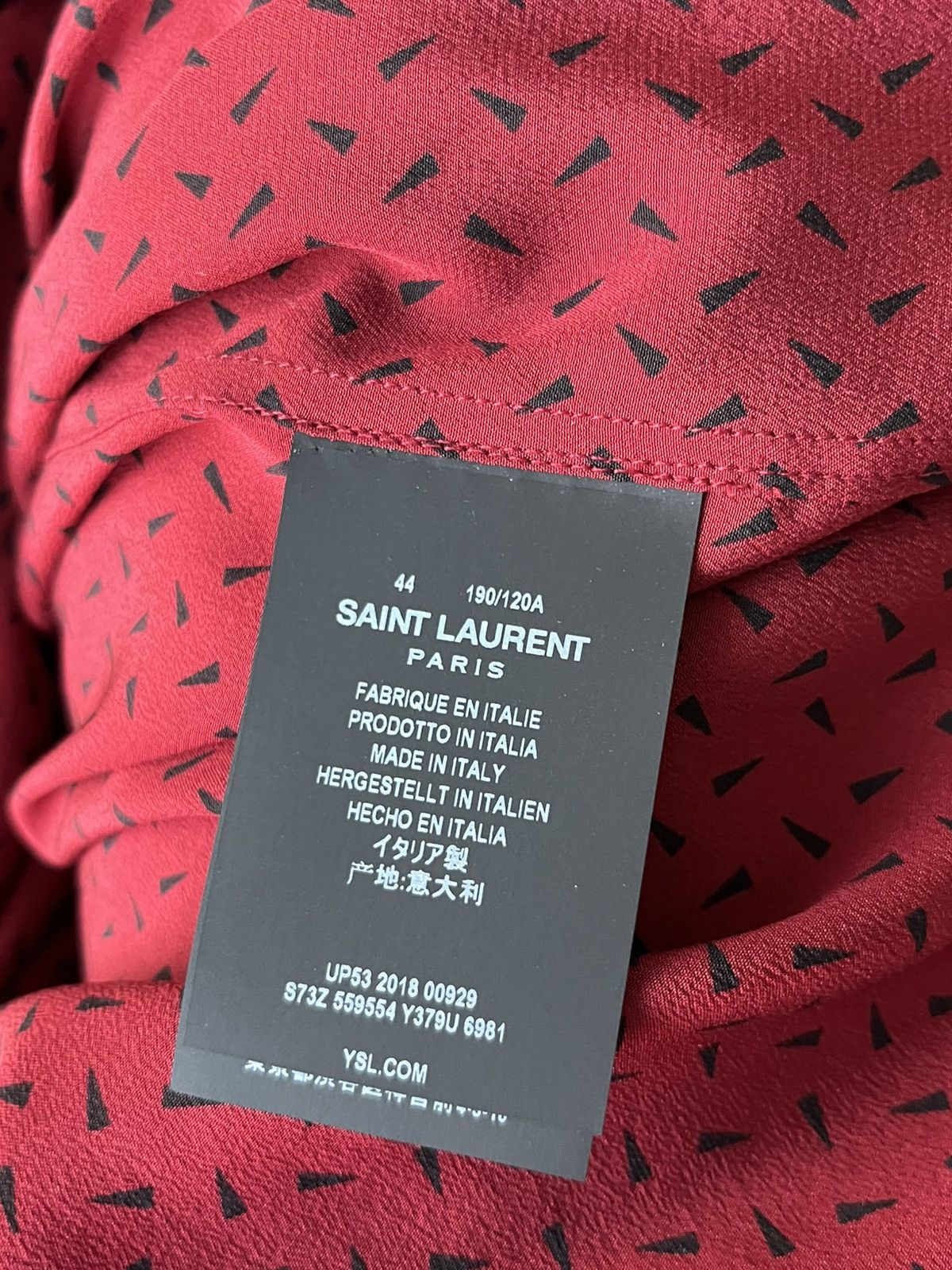 Hedi Slimane × Saint Laurent Paris × Yves Saint Laurent Saint Laurent Runway Premium Silk Western Shirt Brand New Size US XXL / EU 58 / 5 - 19 Thumbnail
