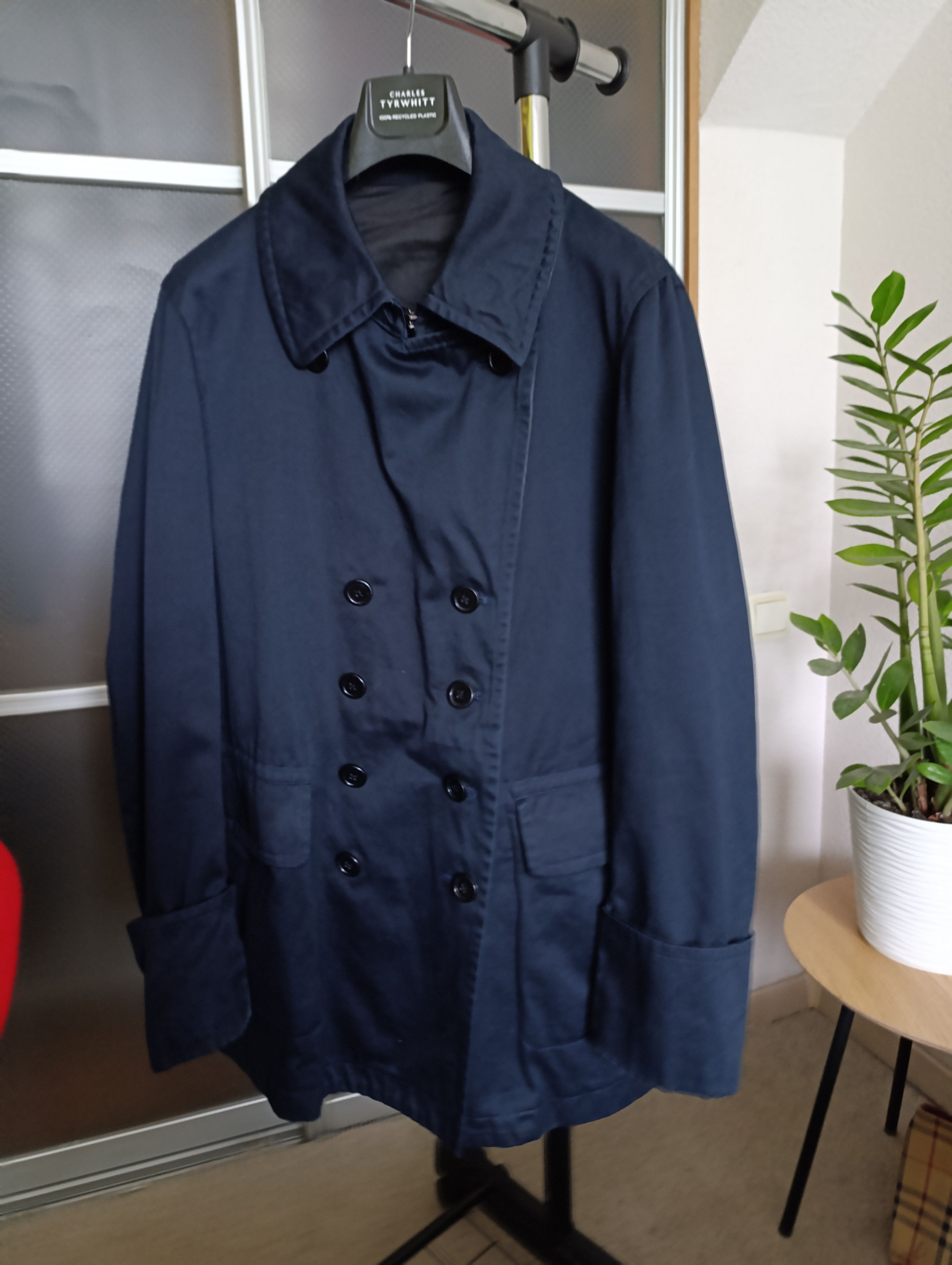 Yohji Yamamoto YOHJI YAMAMOTO Y'S MENS LEATHER SWITCHING COLOR DOUBLE COAT Size US XL / EU 56 / 4 - 22 Thumbnail