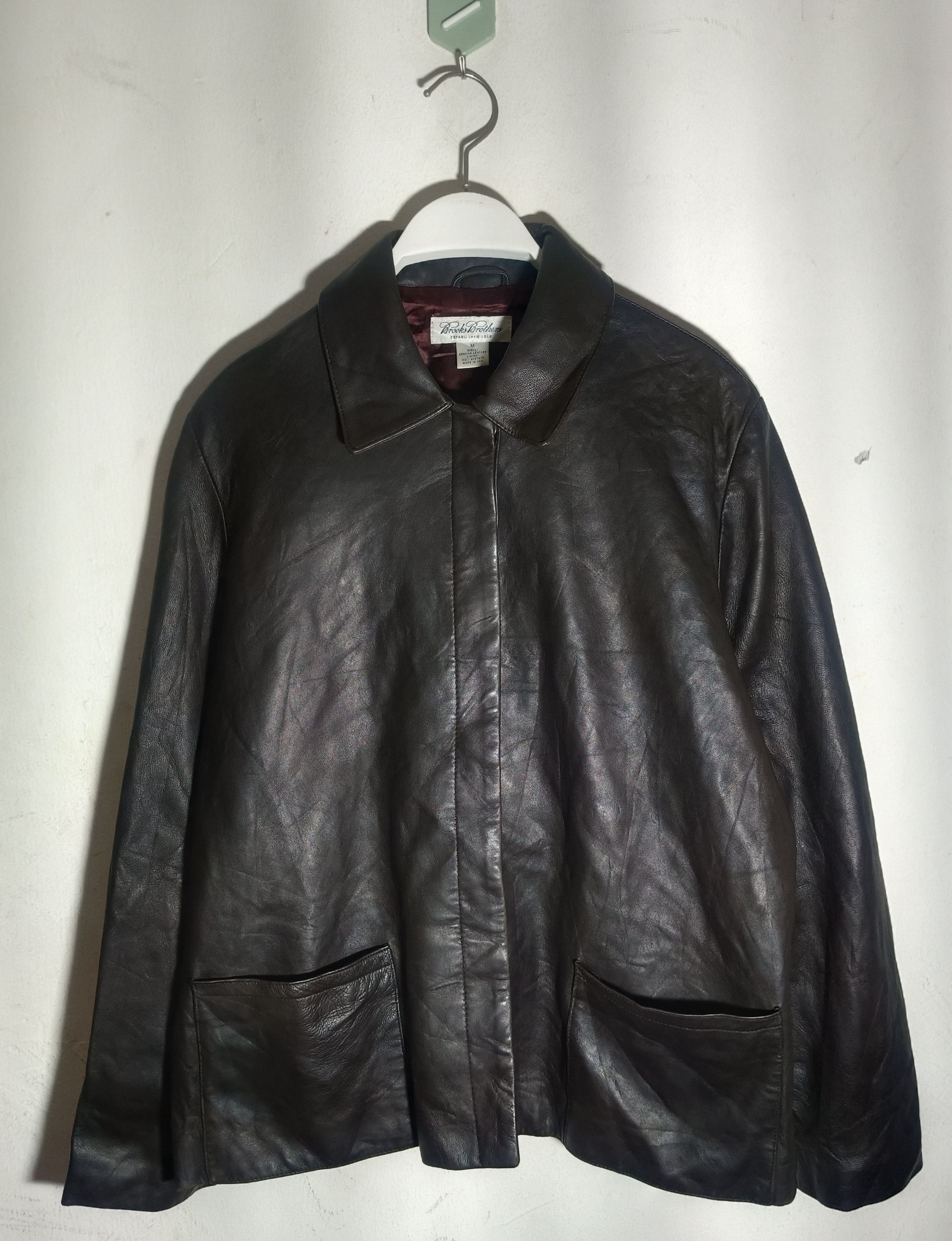 Vintage Vintage Brooks Brothers Leather Jacket Coat Size US M / EU 48-50 / 2 - 2 Thumbnail