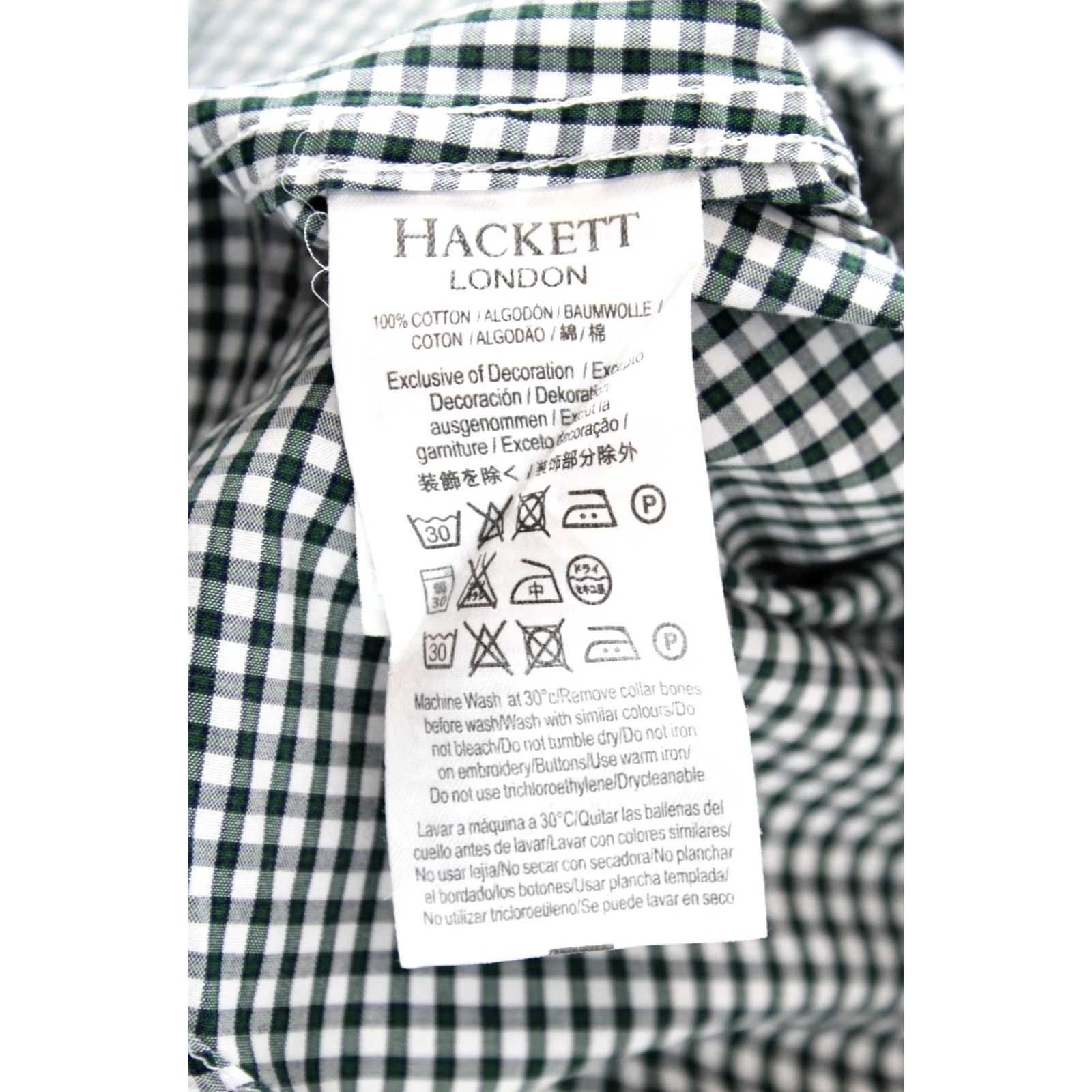 Hackett HACKETT Outline Gingham Slim Fit Shirt Men's LARGE Casual Checked Button Up Size US L / EU 52-54 / 3 - 6 Thumbnail