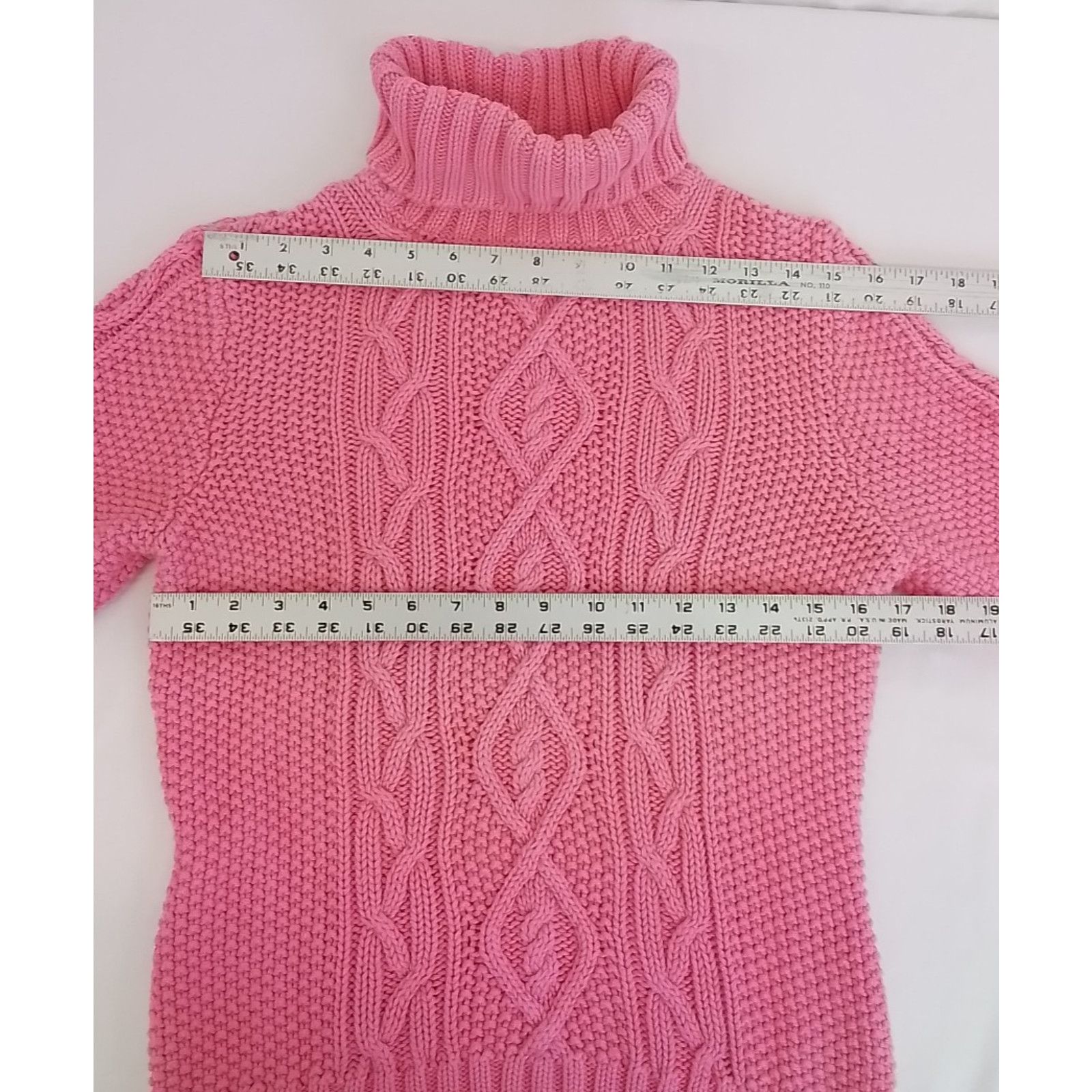 Ralph Lauren Lauren by Ralph Lauren Sweater Women's L Pink Cable knit Size L / US 10 / IT 46 - 8 Thumbnail