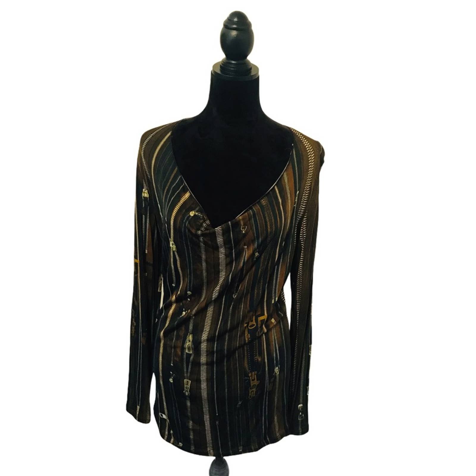 image of Jean Paul Gaultier Body Con Dress In Size 8 in Black, Women's