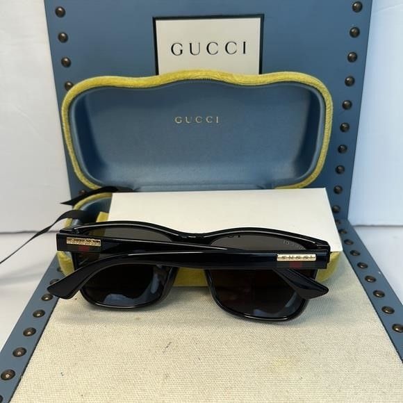 Gucci New - GUCCI Grey Rectangular Men's Sunglasses GG0746S 001 5 Size ONE SIZE - 3 Thumbnail