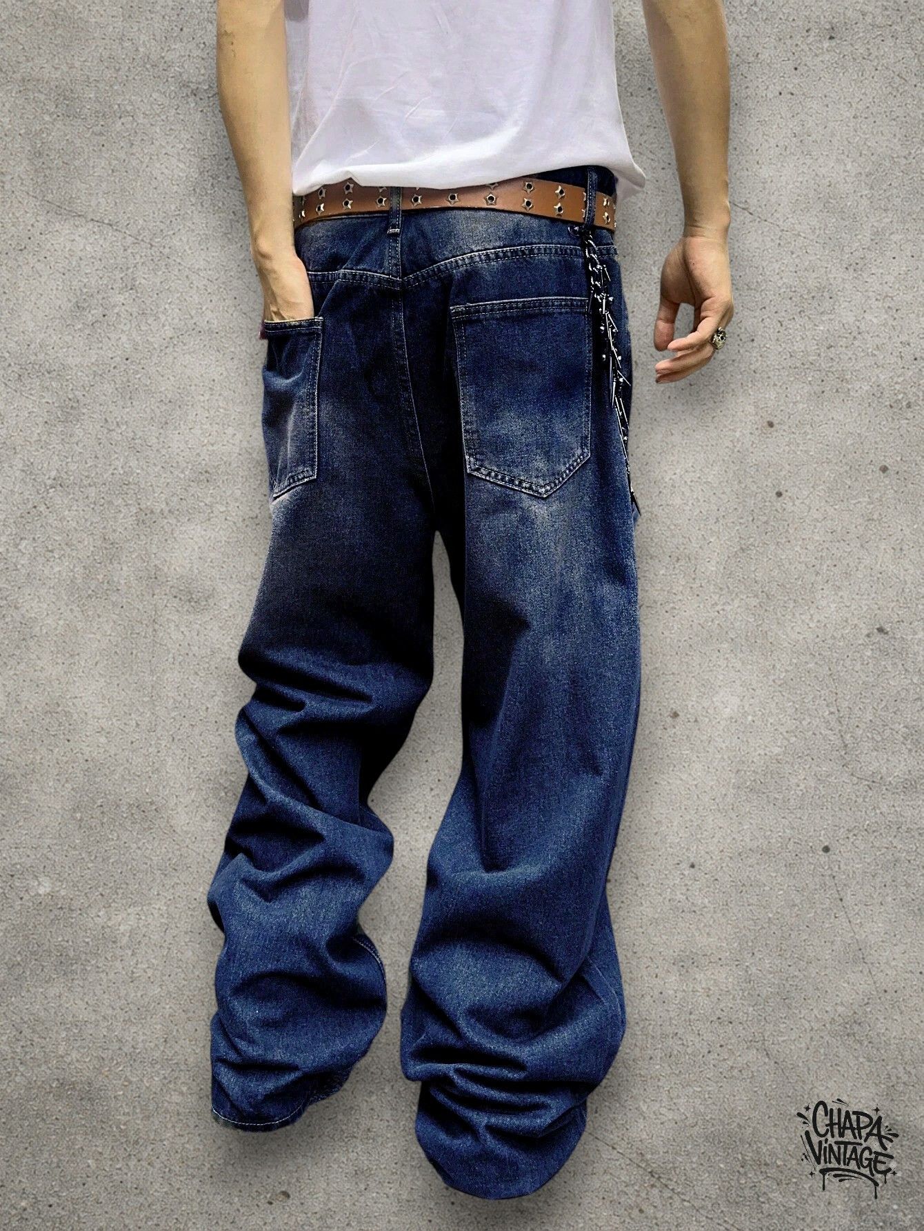 Vintage Baggy washed jeans Size US 32 / EU 48 - 4 Thumbnail