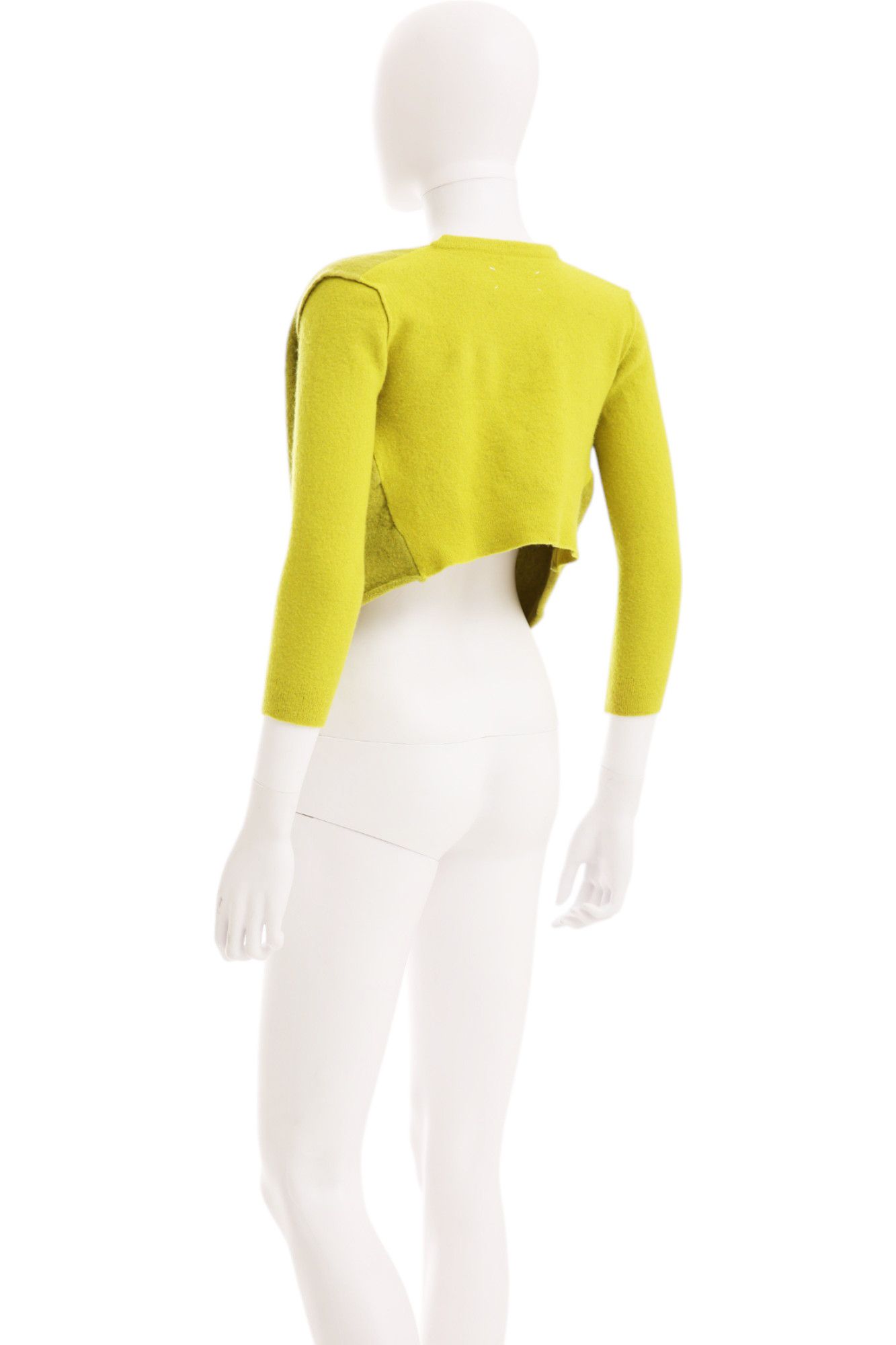 Maison Margiela by John Galliano F/W 2015 Cropped Yellow Button Up Cardigan Size S / US 4 / IT 40 - 3 Thumbnail