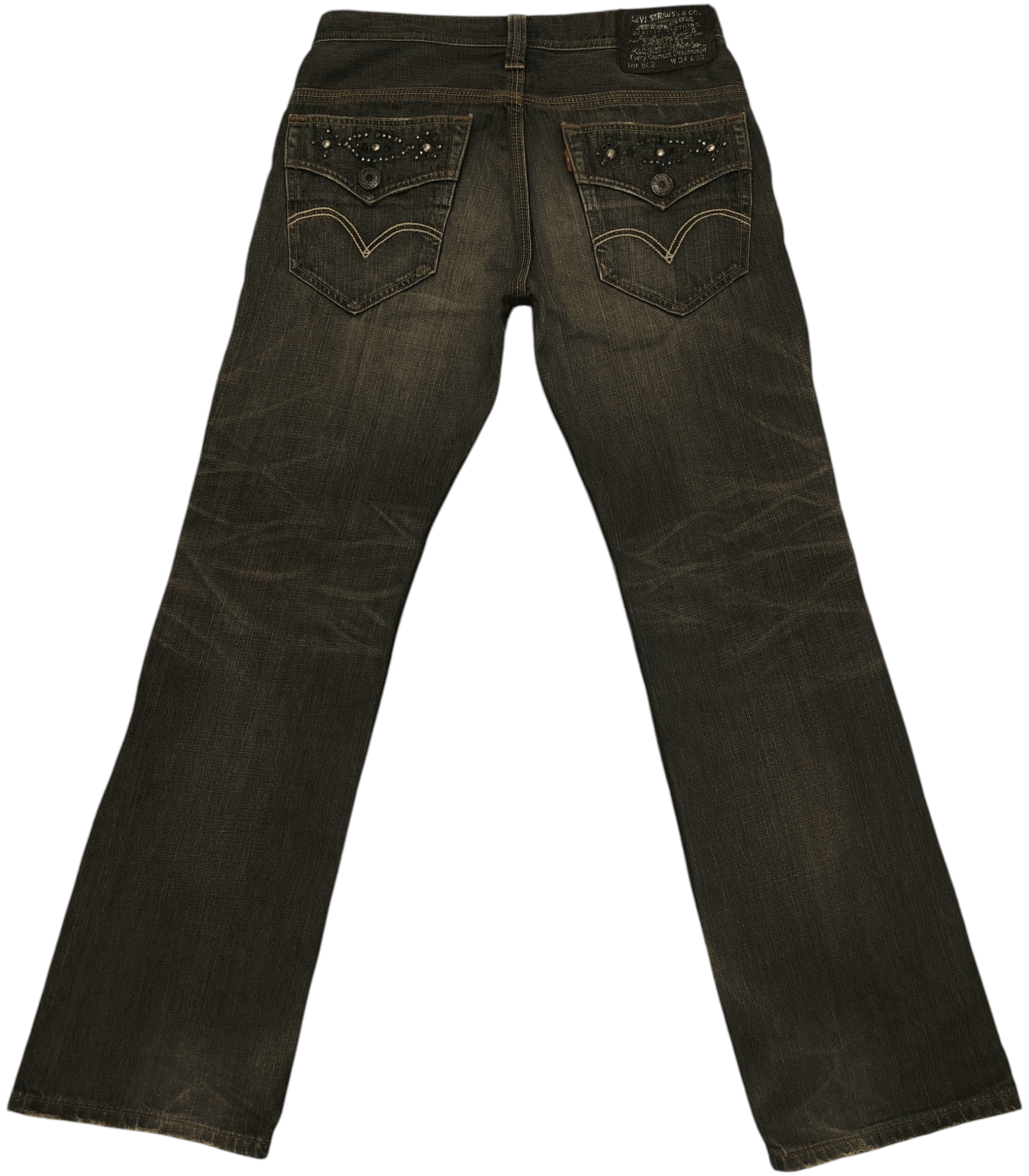 Levi's Distressed Rare!!! Levis 502 Back Pocket Bead Pattern Size US 34 / EU 50 - 1 Thumbnail