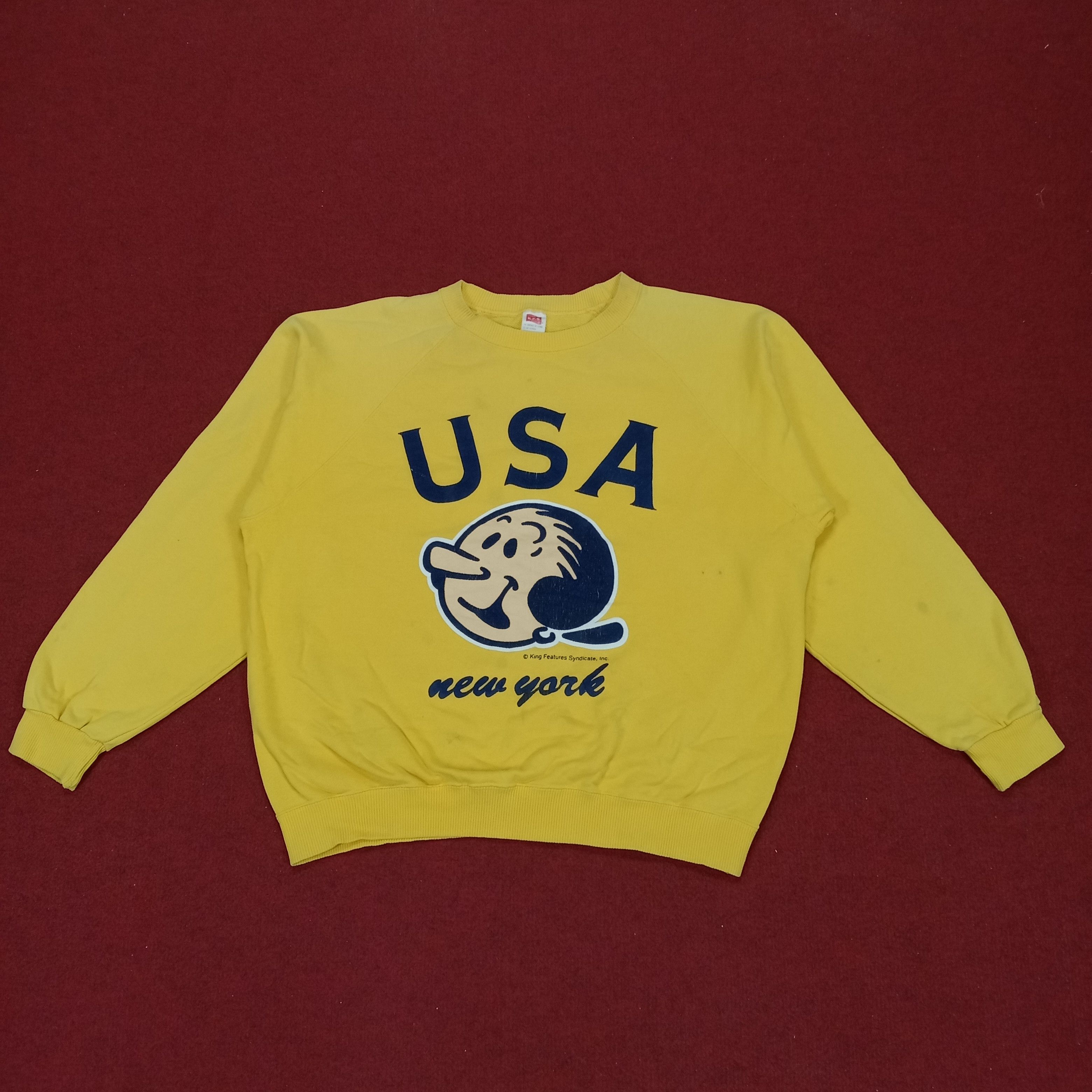 Cartoon Network × Vintage Popeye Cartoon Character USA New York Vintage Sweatshirt Size US M / EU 48-50 / 2 - 1 Thumbnail