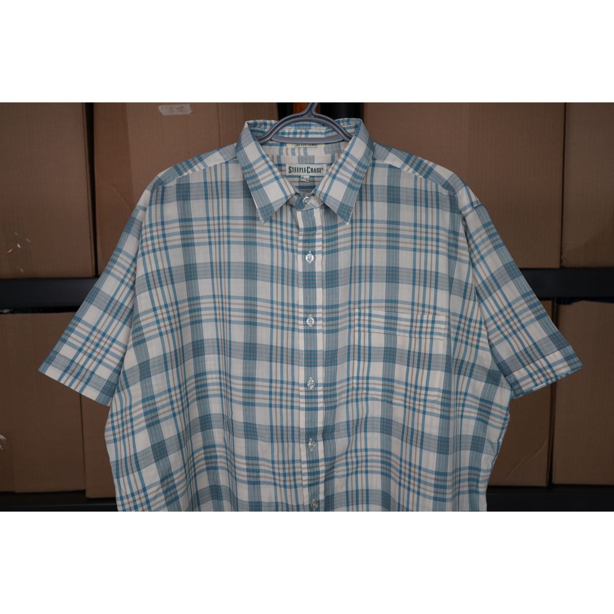 Vintage 90s Steeple Chase Plaid Men's XXL Short Sleeve Shirt #362 Size US XXL / EU 58 / 5 - 3 Thumbnail