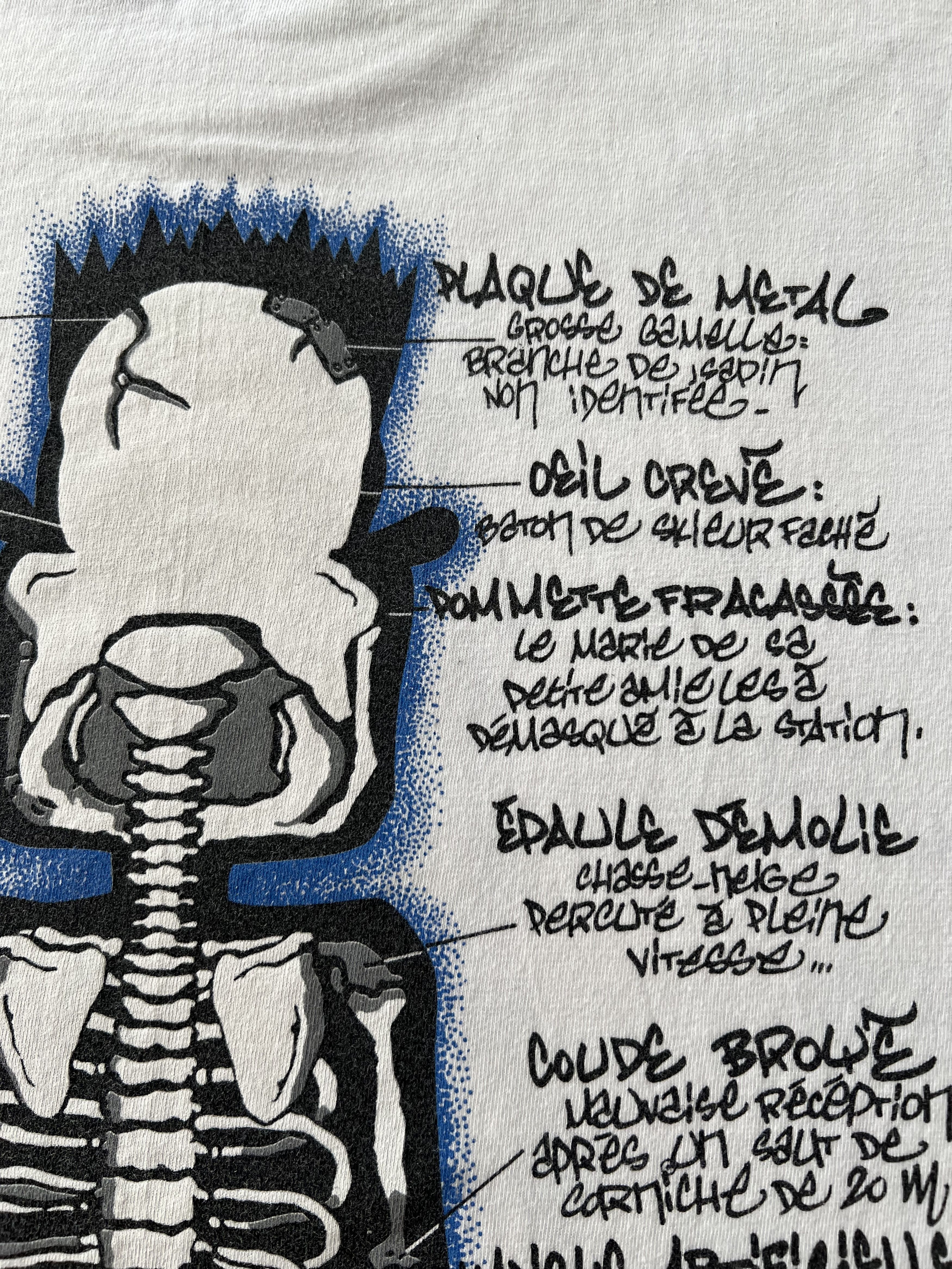 Vintage Vintage Spirit Skateboards Skeleton Skull White T-shirt Size US S / EU 44-46 / 1 - 11 Thumbnail
