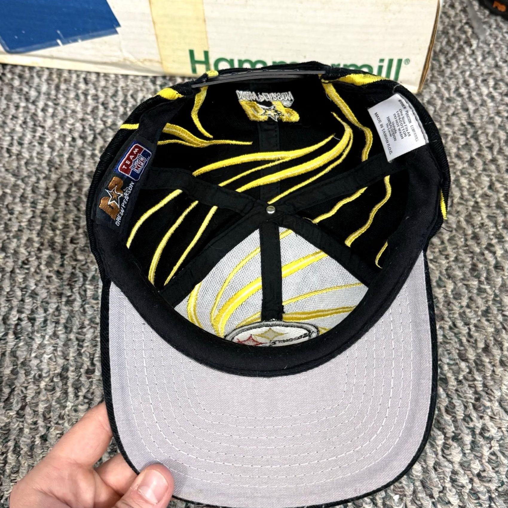 Drew VINTAGE Pittsburgh Steelers Hat SnapBack Adult One Size Black Cotton Knit Drew Pearson 90s NFL Sport Size ONE SIZE - 6 Thumbnail