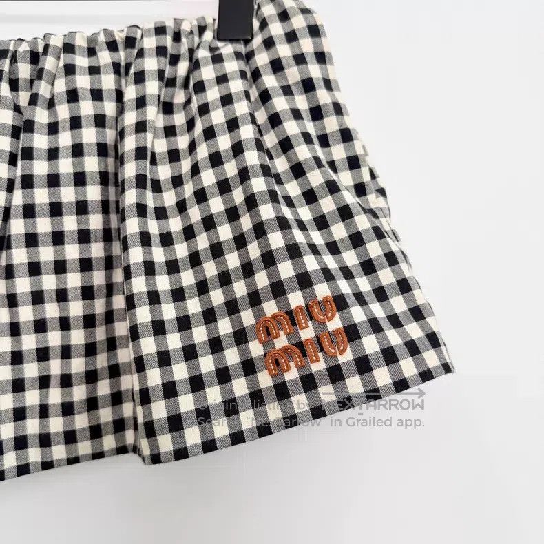 Miu Miu Miu Miu Green Check Mini Skirt i Size 37" - 2 Thumbnail