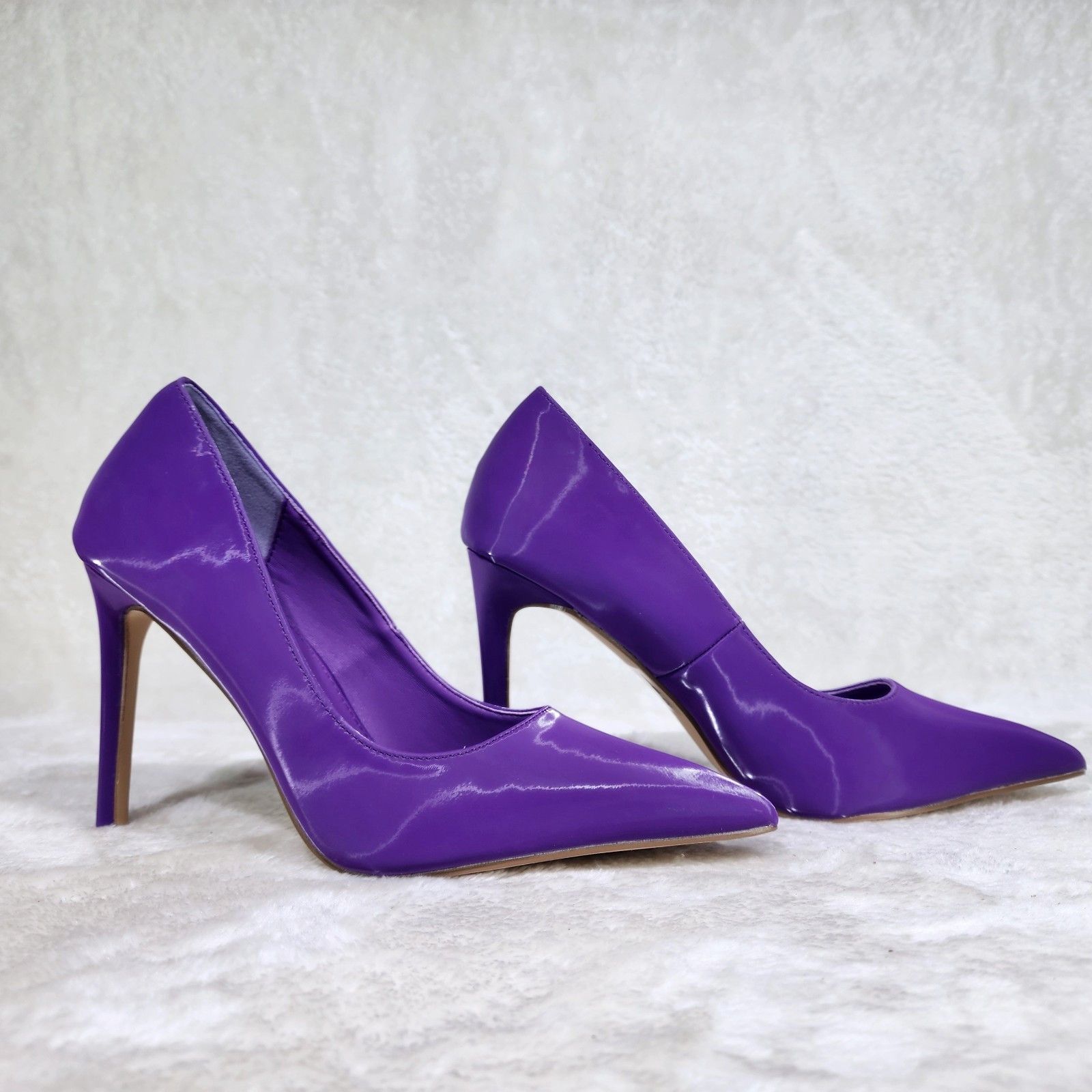 Other Luminous Purple High Heel Stiletto Pumps Evening Party Shoes Size US 8.5 / IT 38.5 - 3 Thumbnail