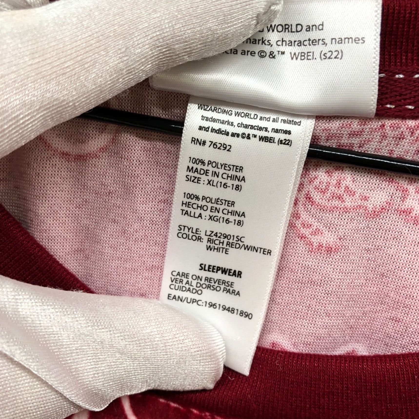 Vintage Harry Potter Pajama Womens XL Velour Fleece Soft Jogger 2 Piece Burgundy Set Size 40" / US 18 - 4 Thumbnail