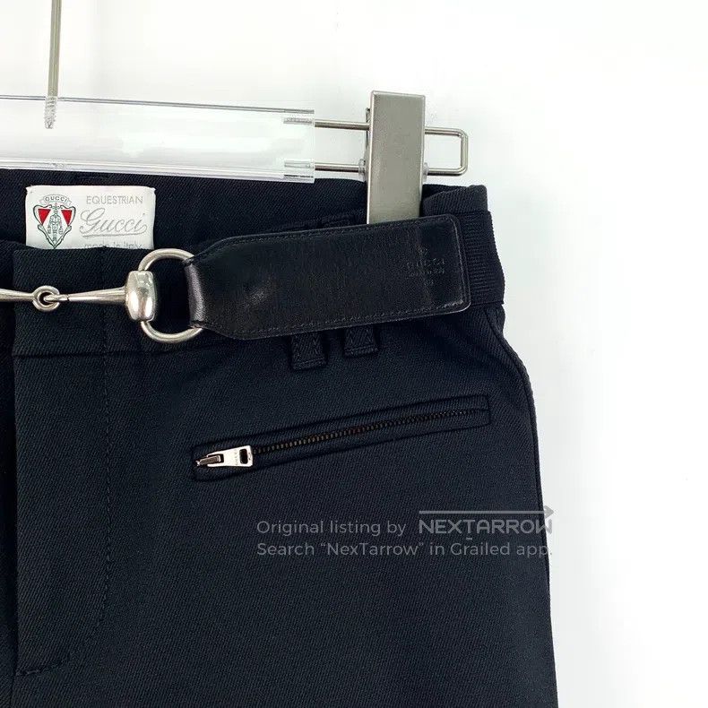 Gucci gucci Black horse buckle patchwork cotton casual trousers Size 25" / US 0 / IT 36 - 3 Thumbnail